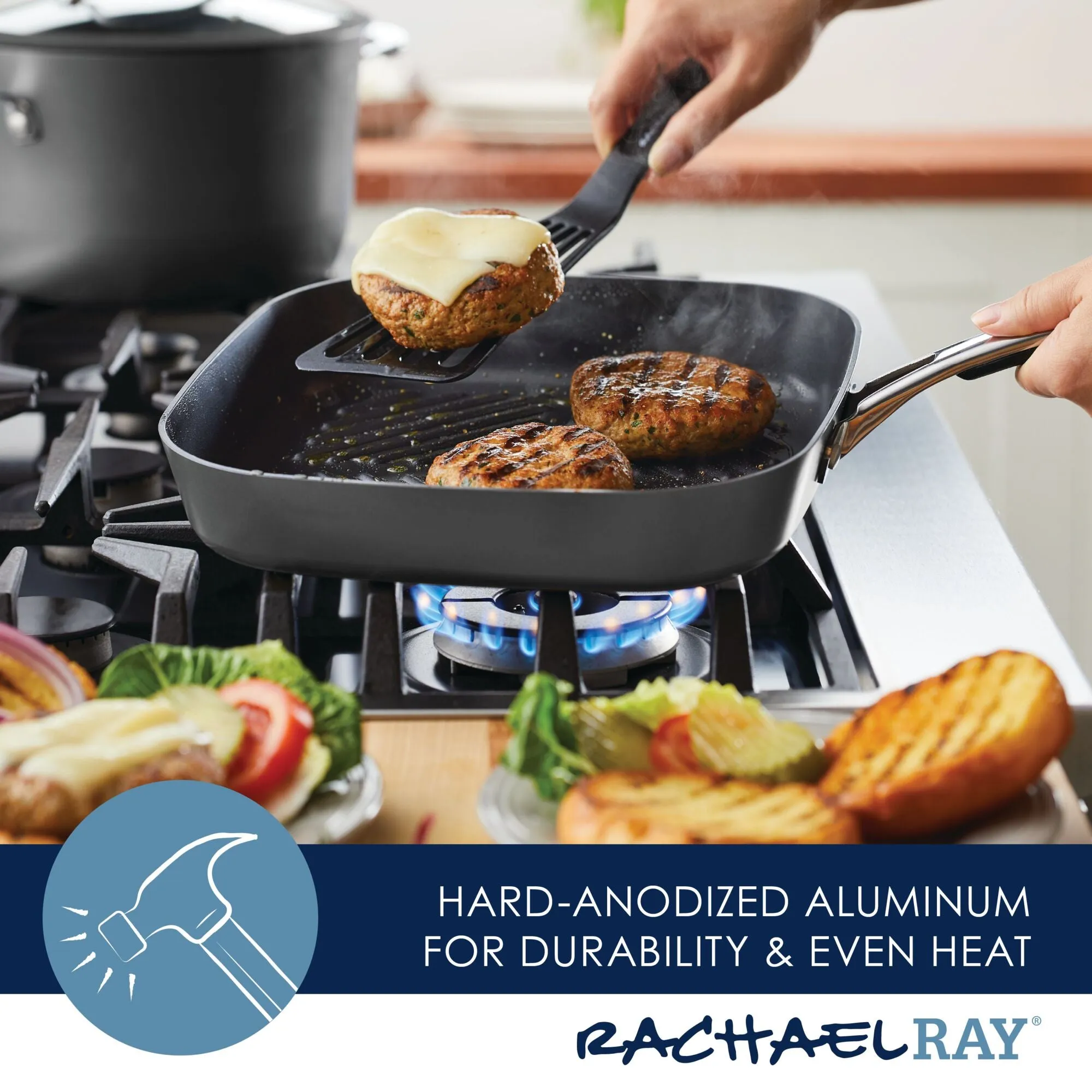 11-Inch Cook   Create Hard Anodized Nonstick Deep Grill Pan