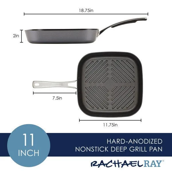 11-Inch Cook   Create Hard Anodized Nonstick Deep Grill Pan