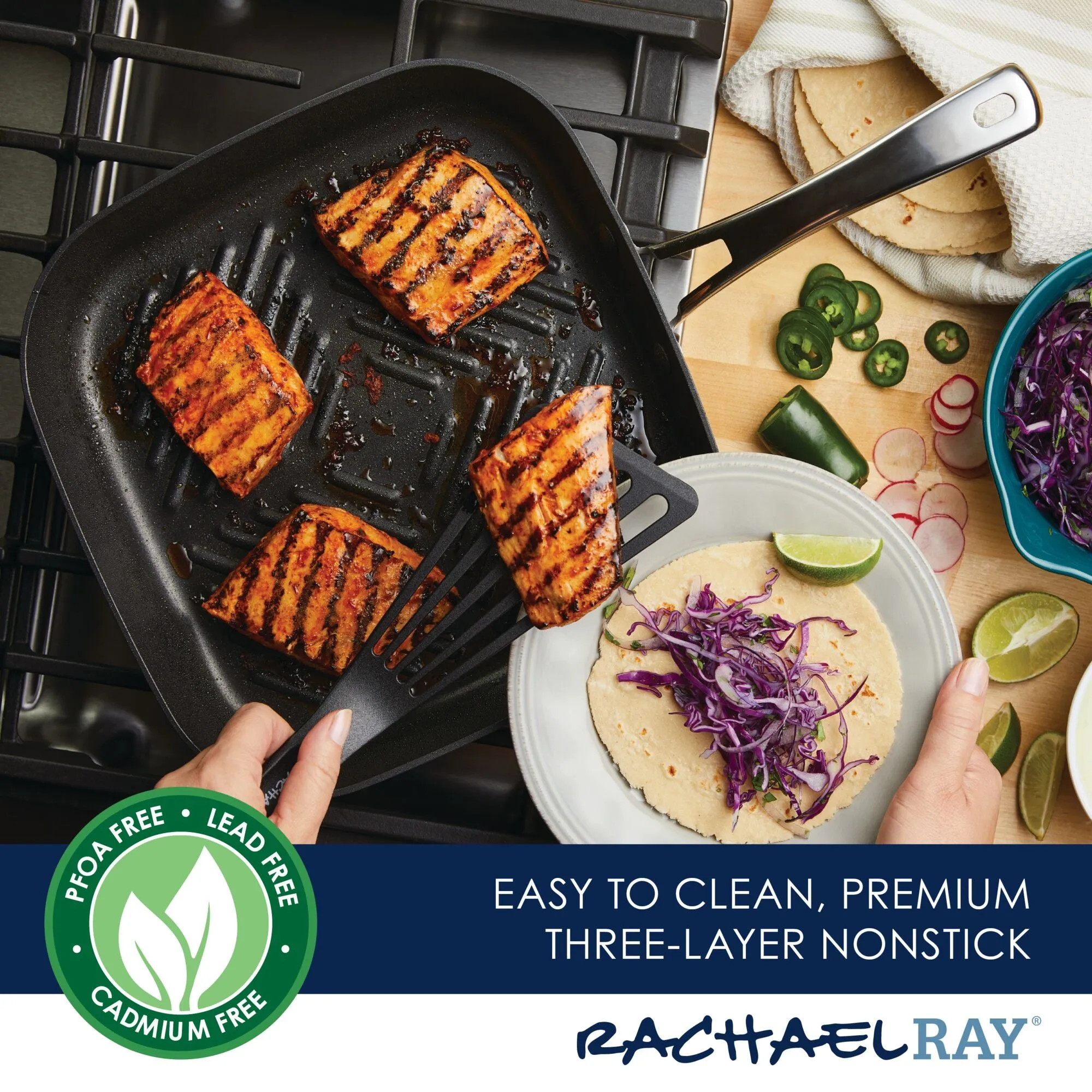 11-Inch Cook   Create Hard Anodized Nonstick Deep Grill Pan