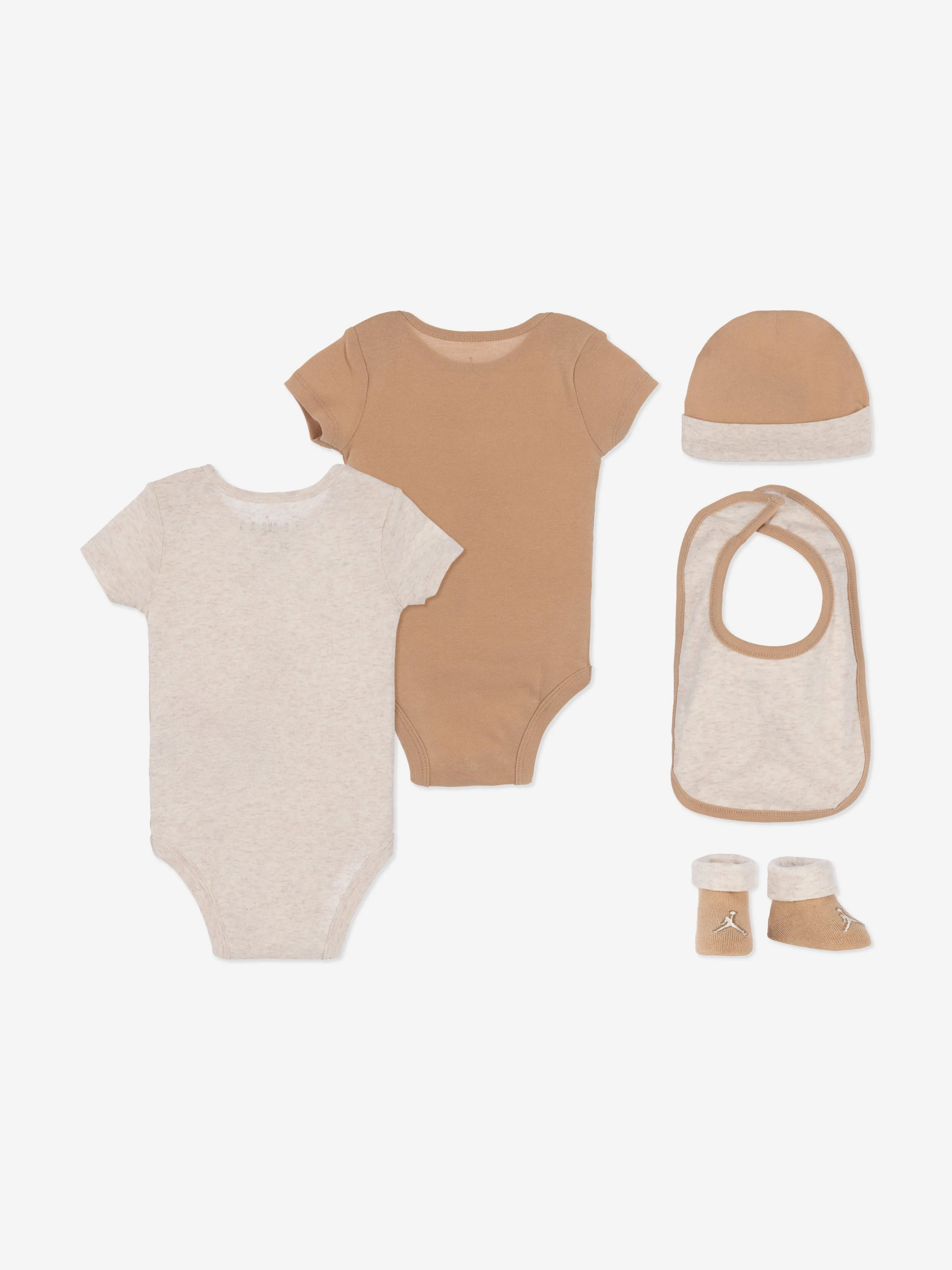 Baby 5 Piece Bodysuit Set in Brown