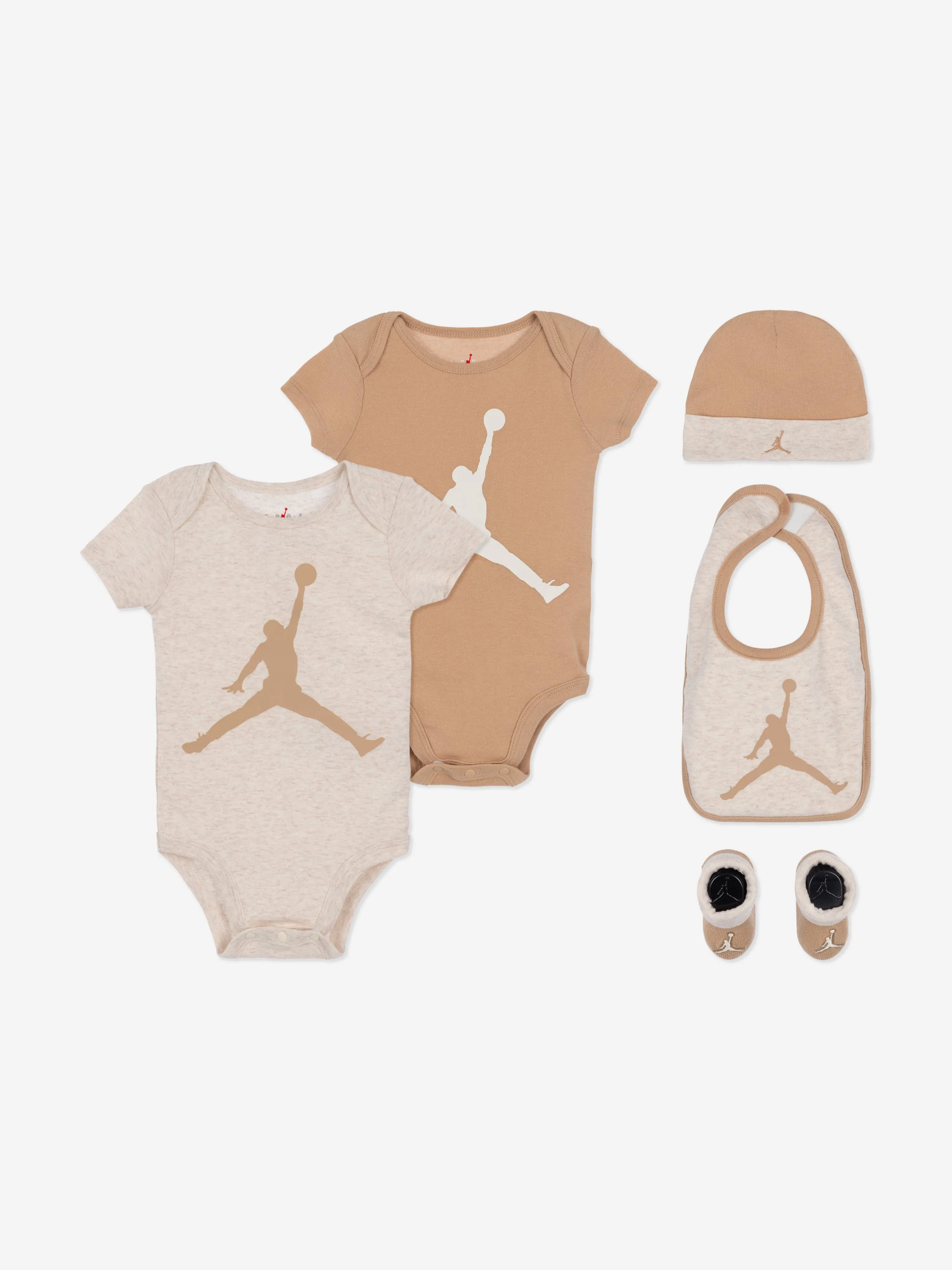 Baby 5 Piece Bodysuit Set in Brown