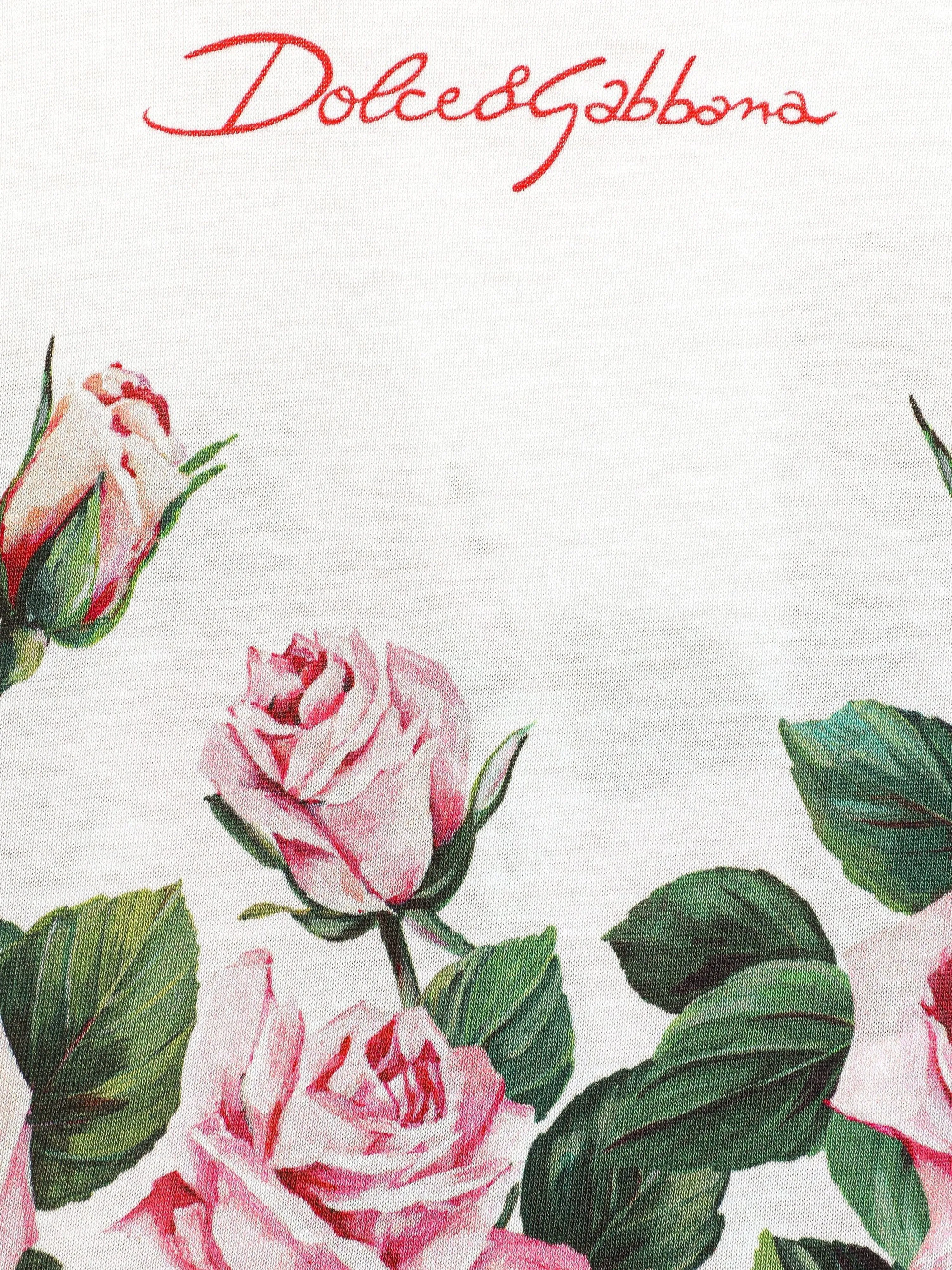 Baby Girls Rose Print T-Shirt in White