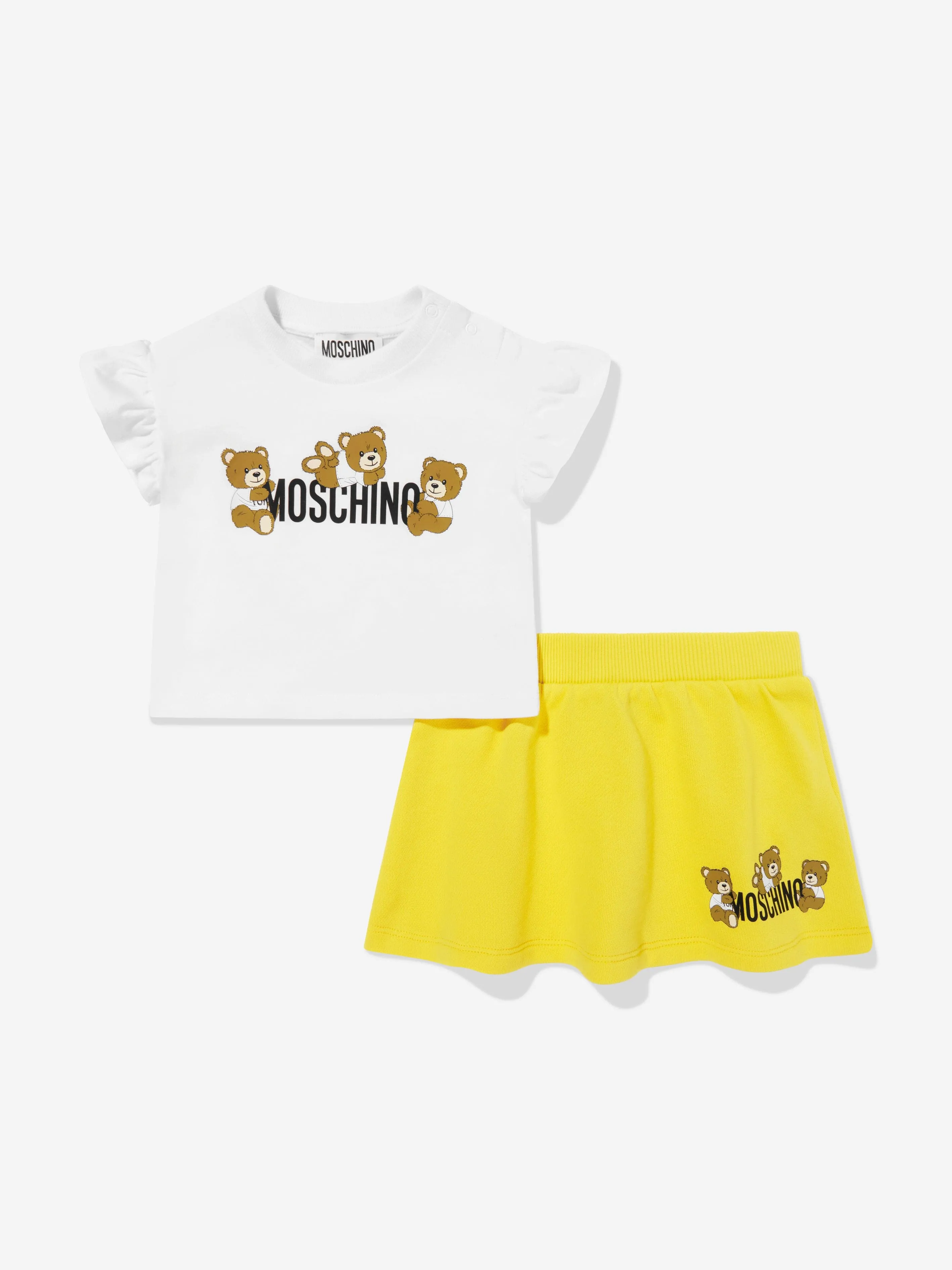 Baby Girls Teddy Bear Skirt Set in Yellow