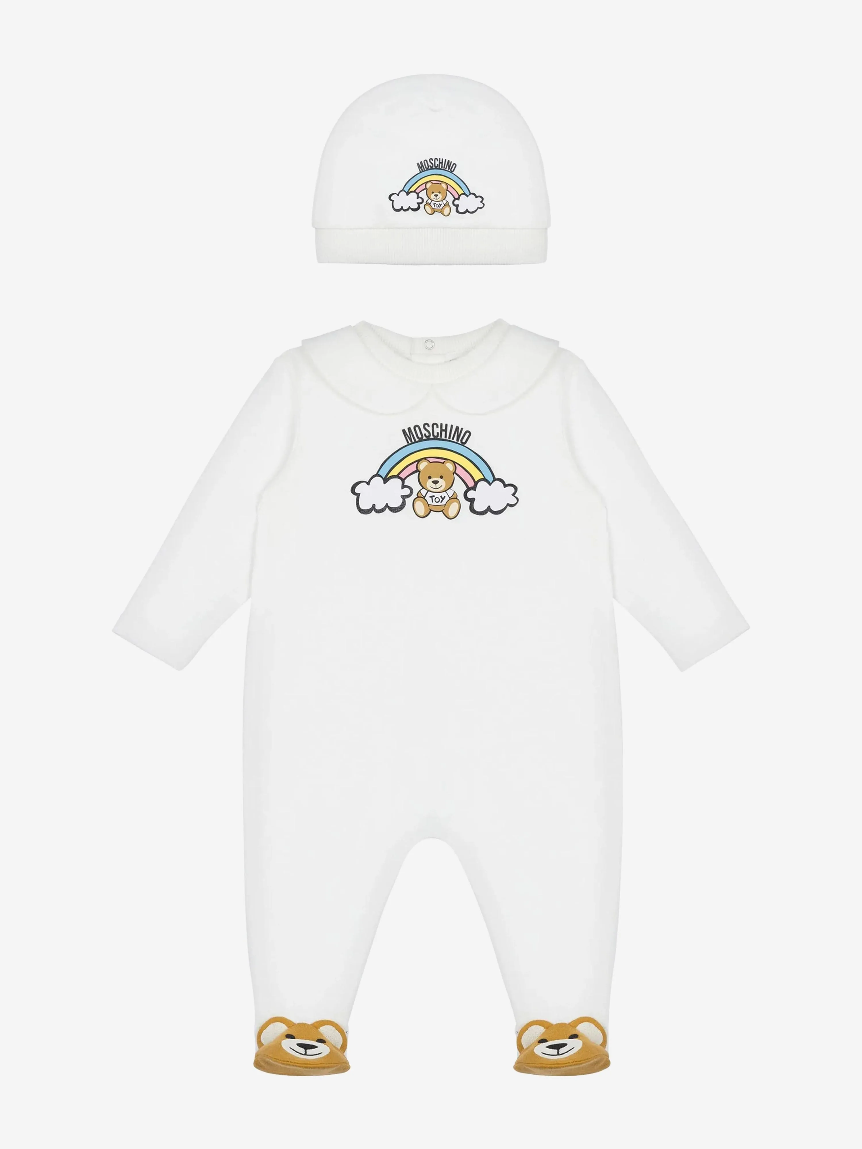 Baby Teddy Bear Babygrow Gift Set in Ivory