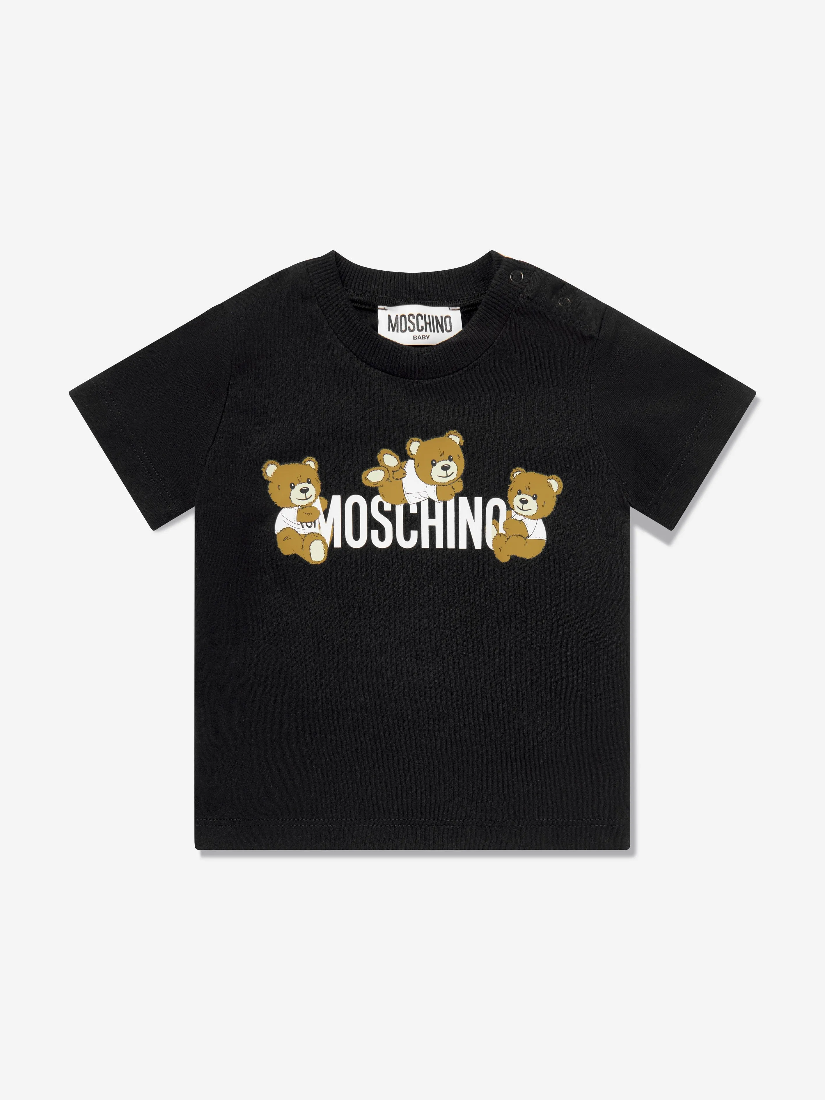 Baby Teddy Bear Logo Short Set in Black