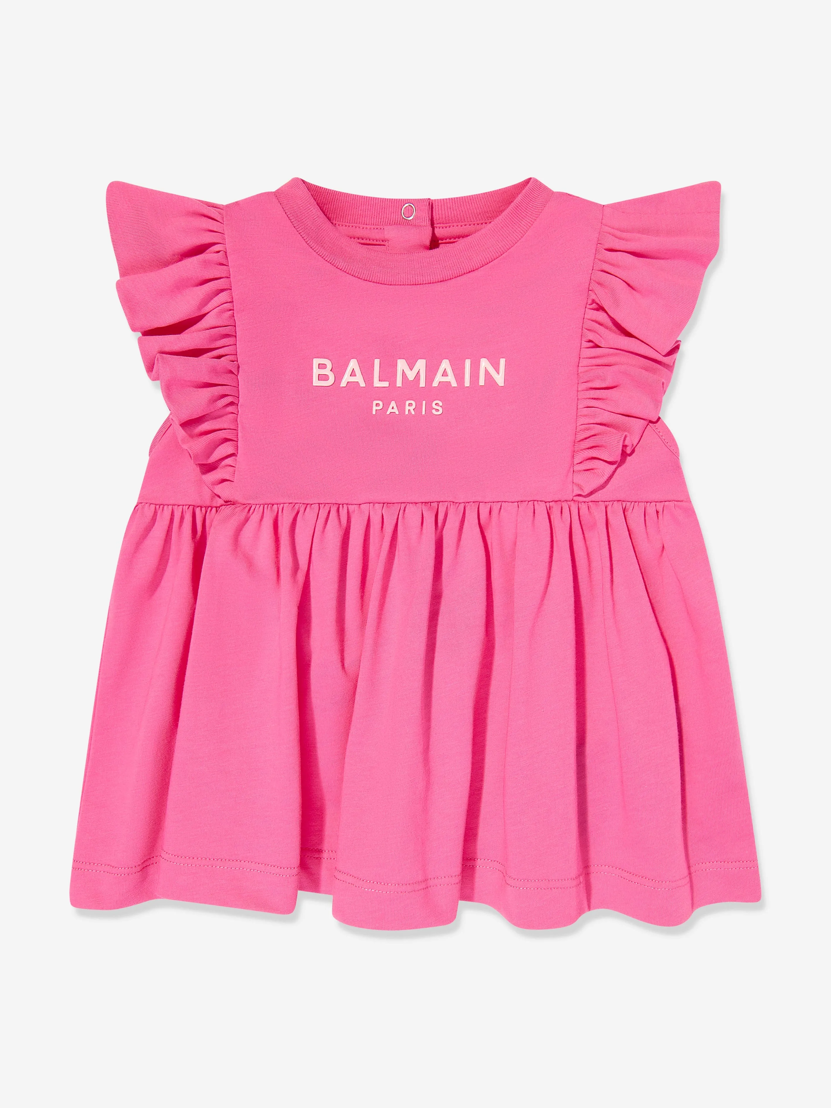 Balmain Baby Girls Jersey Dress with Knickers in Pink