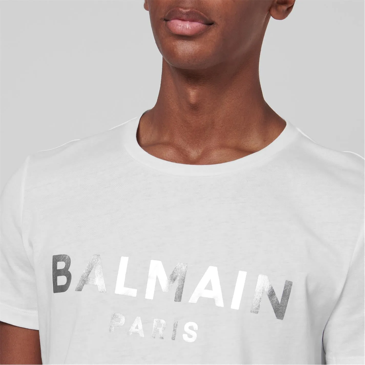 Balmain White Foil Logo T-Shirt