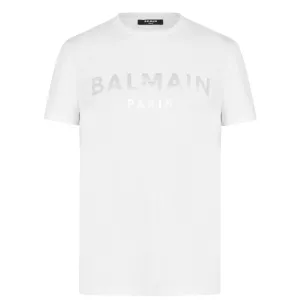 Balmain White Foil Logo T-Shirt