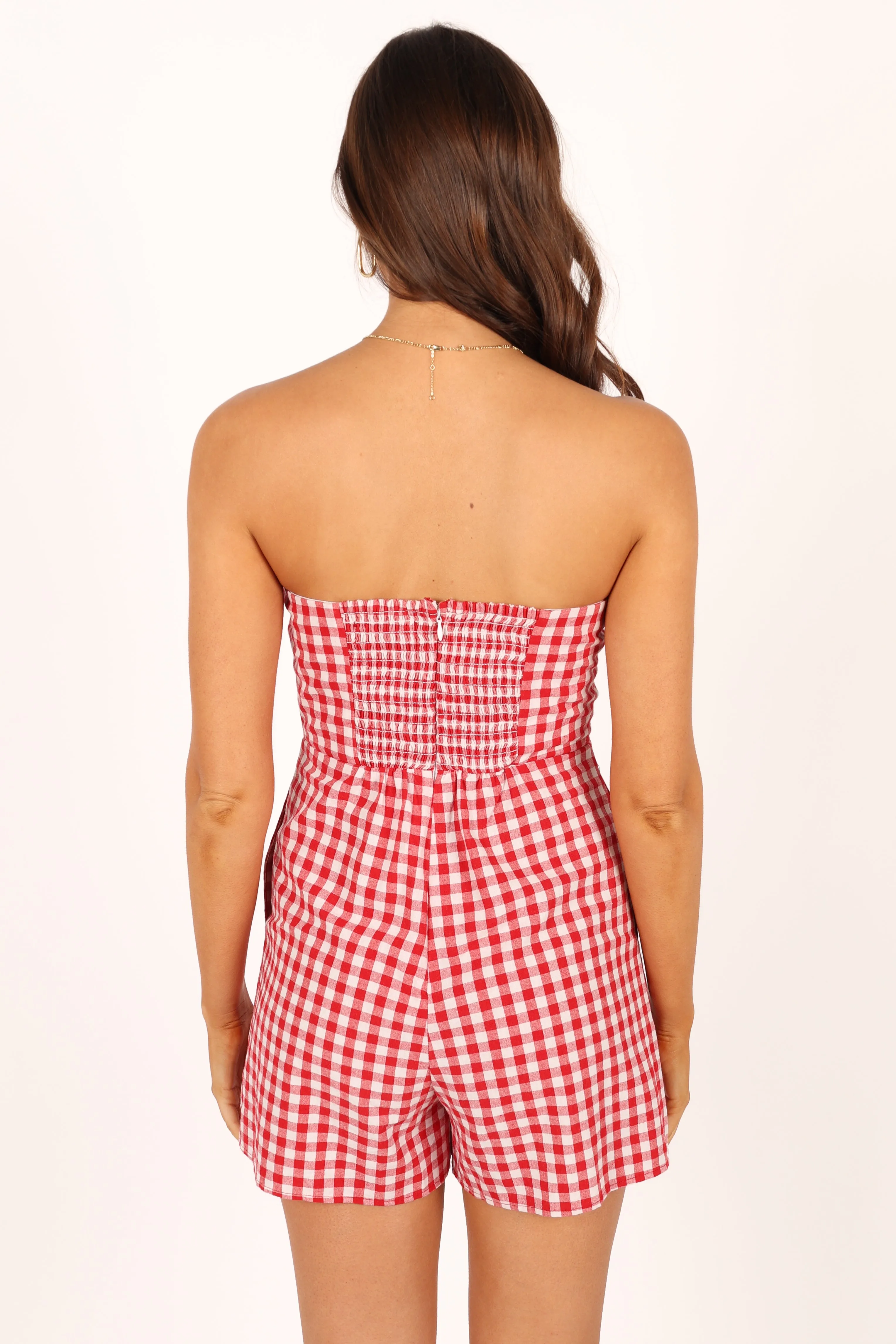 Bambi Bow Playsuit - Red White