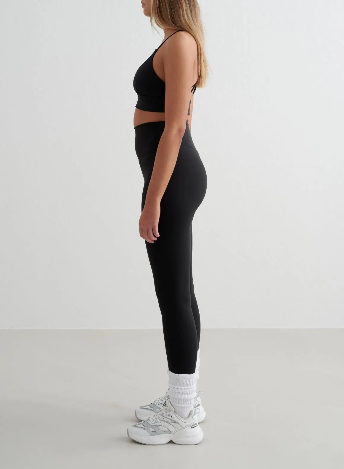 Black Sense Tights & Strap Bra Set