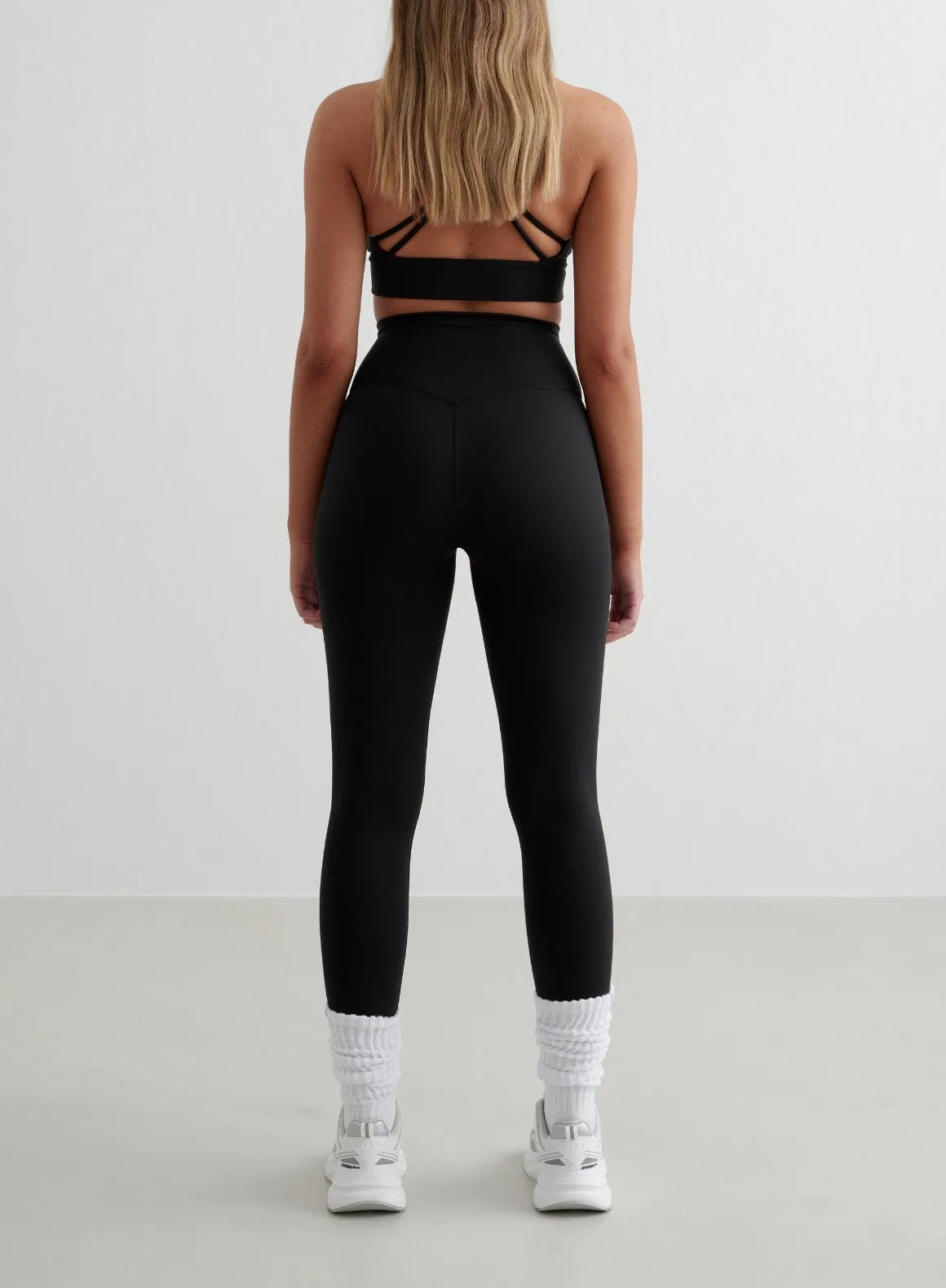 Black Sense Tights & Strap Bra Set