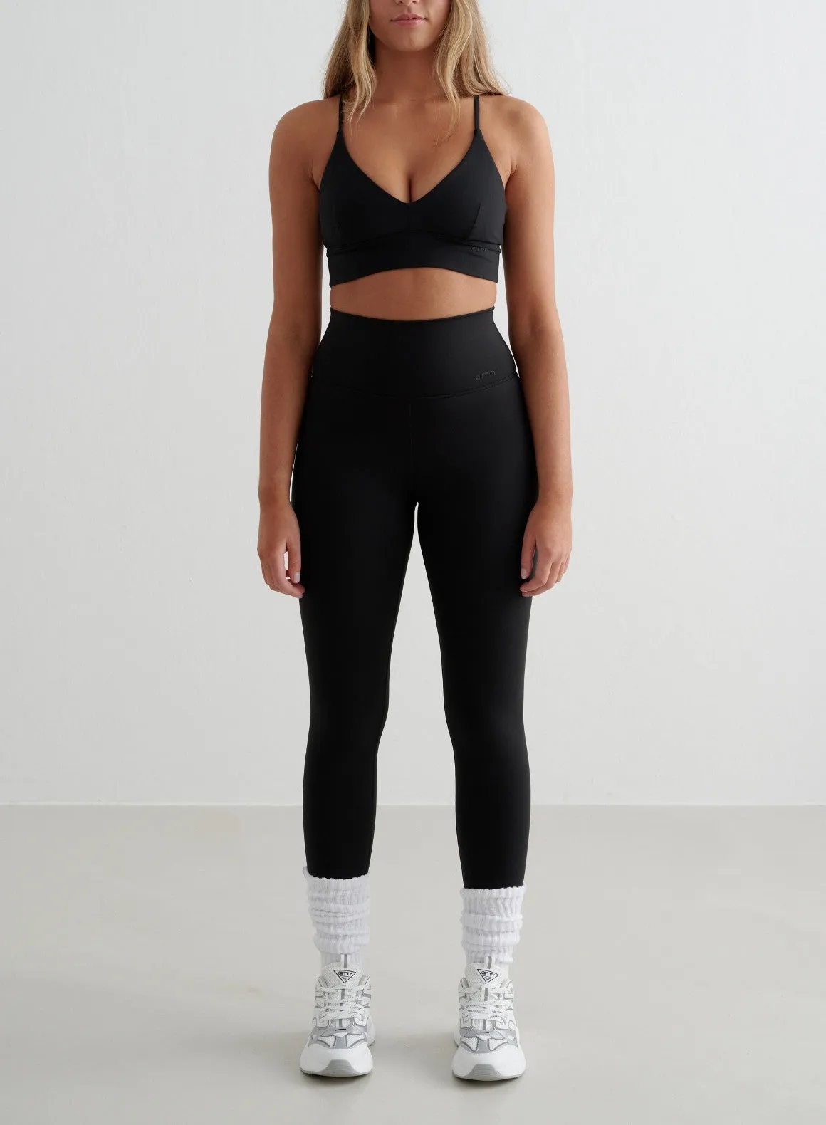 Black Sense Tights & Strap Bra Set