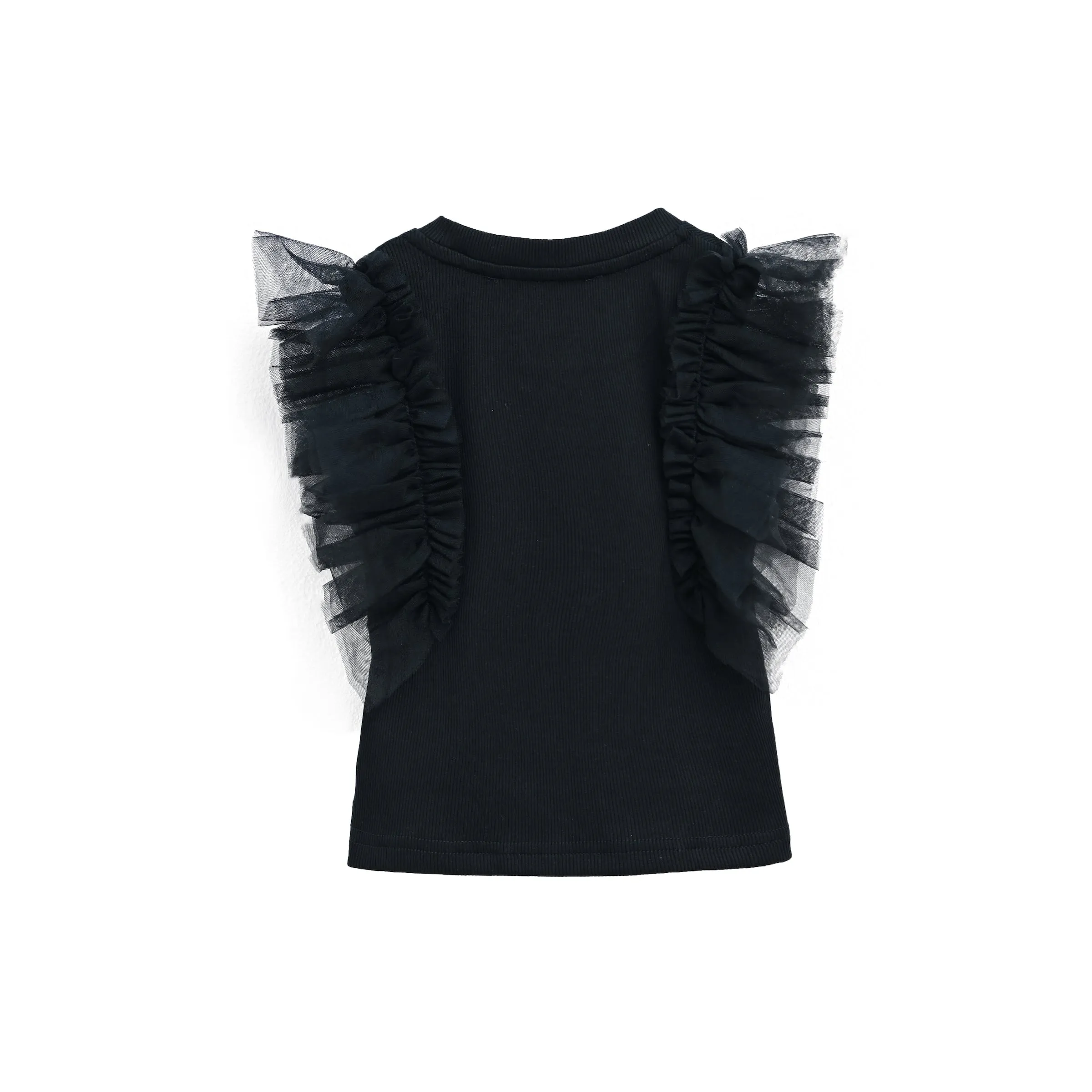 Black Tulle Frill T-Shirt
