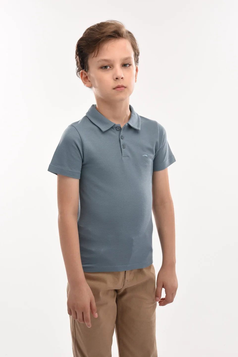 Blue Solid Logo Polo