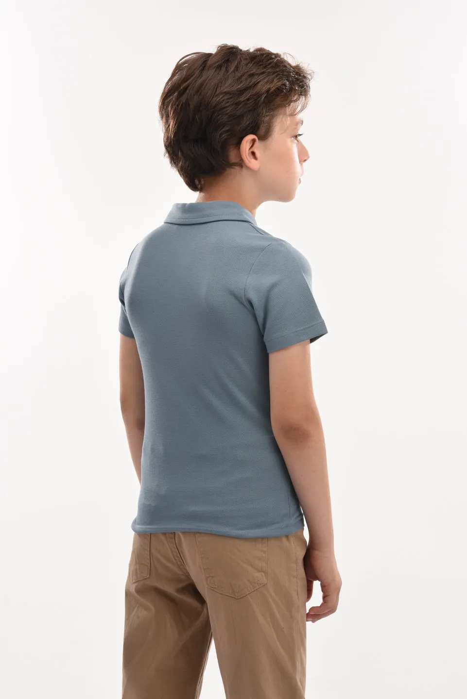 Blue Solid Logo Polo