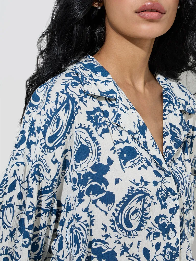 Bombay Paisley Indigo Paisley Printed Shirt