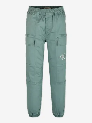 Boys Essential Woven Cargo Trousers in Green