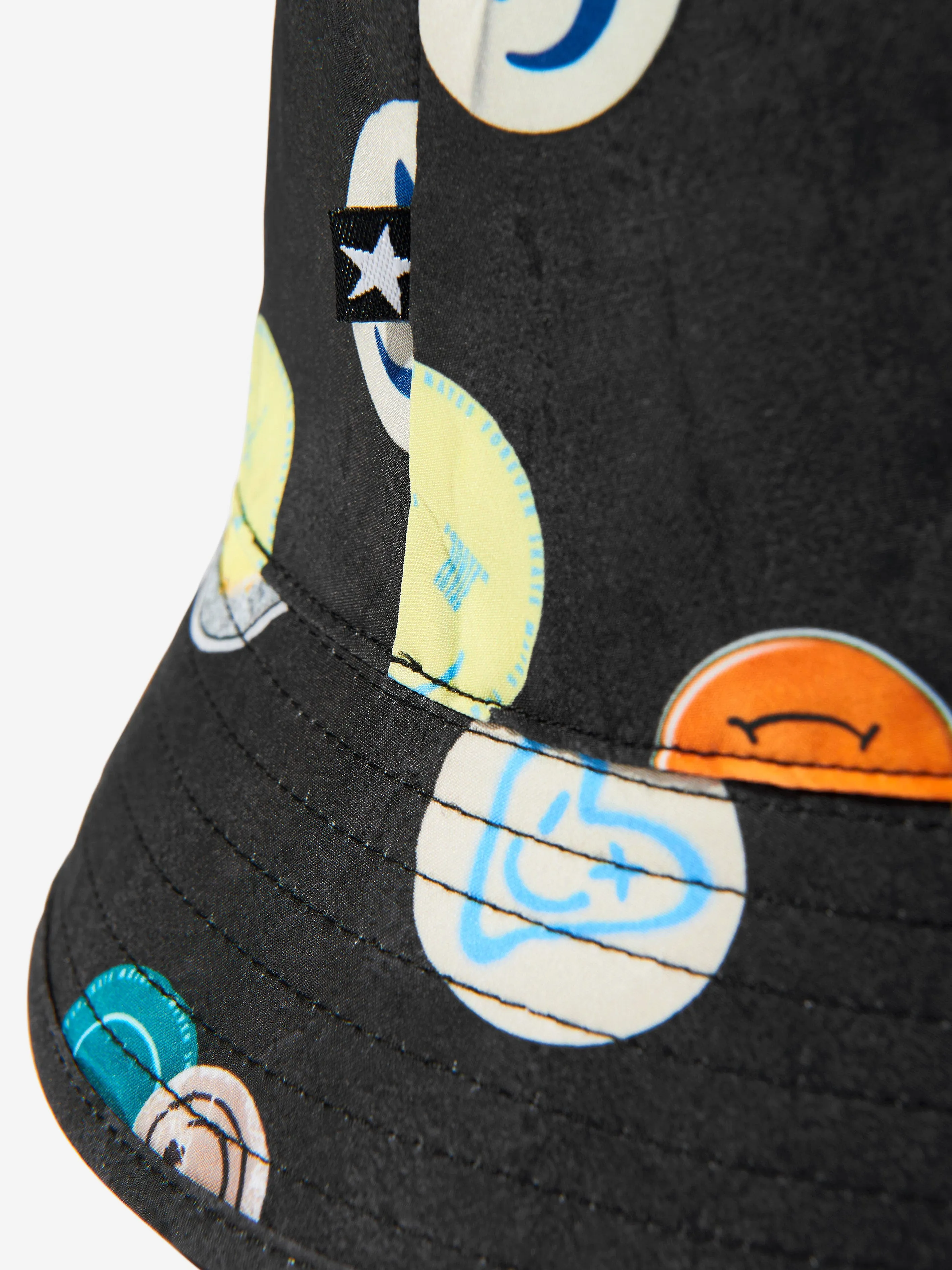 Boys Niks Smile All Over Bucket Hat in Black (UPF50 )