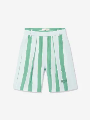 Boys Pequin Print Shorts in Blue