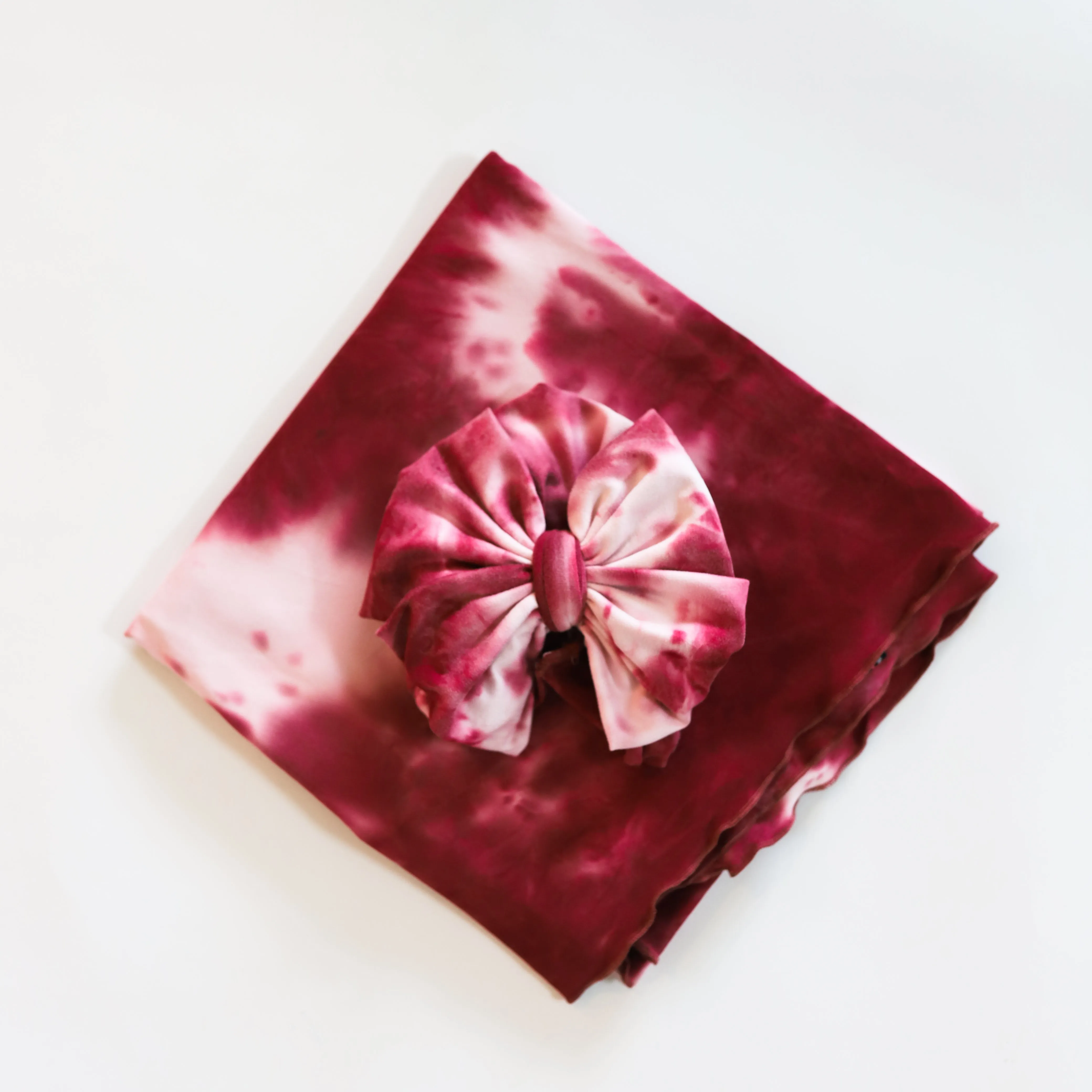 Burgundy Tie Dye Swaddle Set