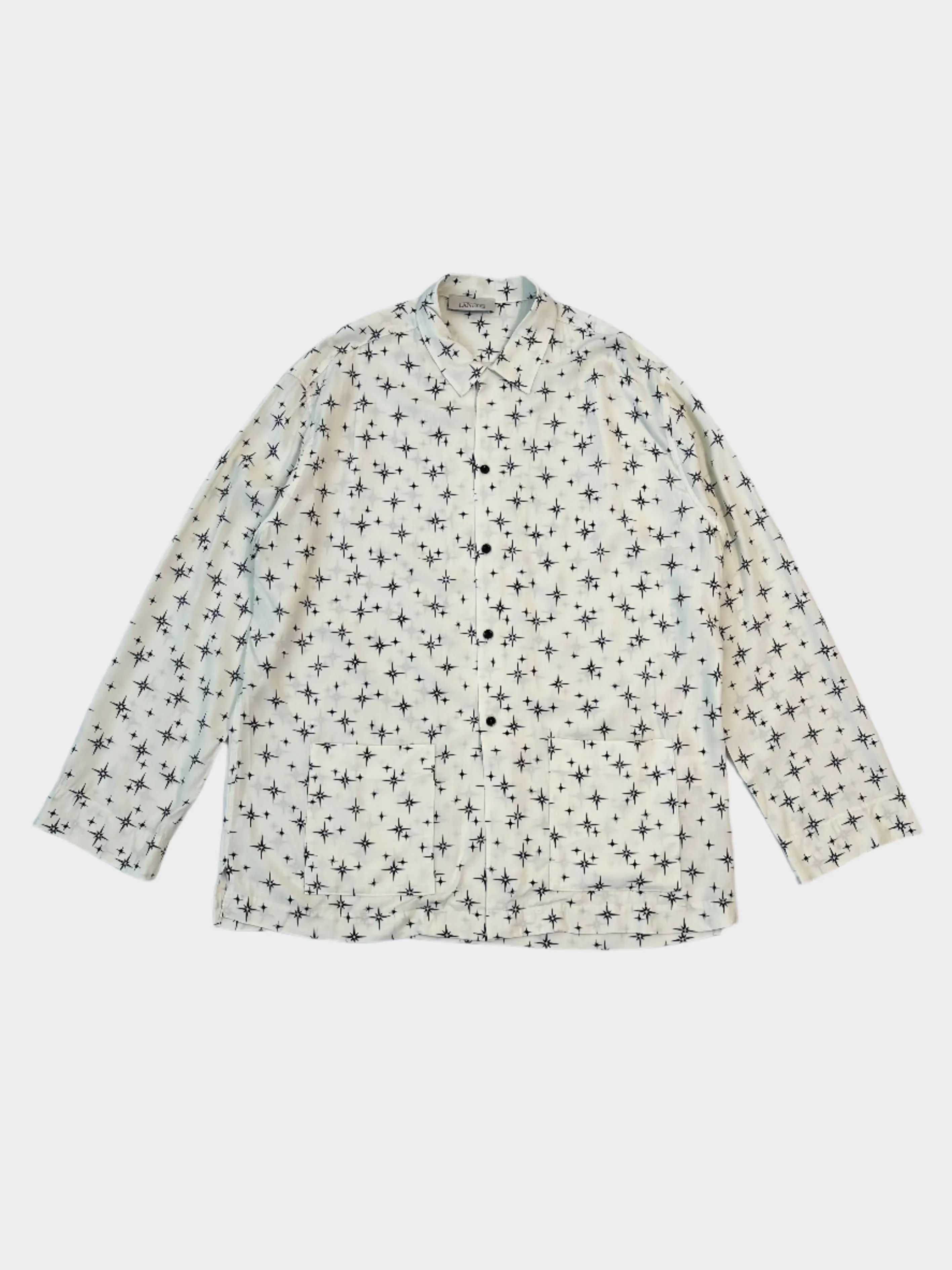 Camicia Estiva Con Fantasia A Contrasto