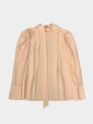 Camicia In Seta Color Pesca