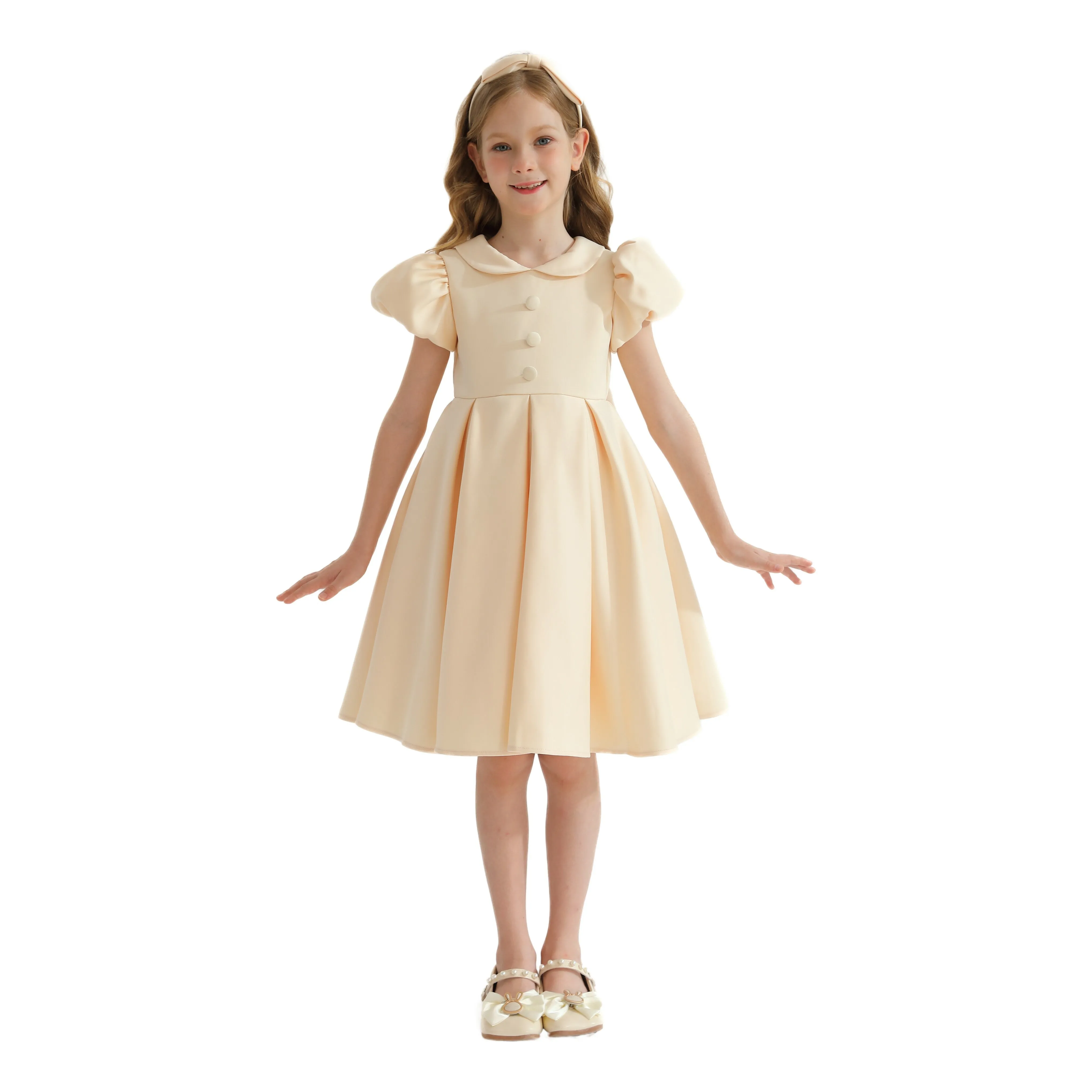 Champagne Barrymore Teacup Button Dress