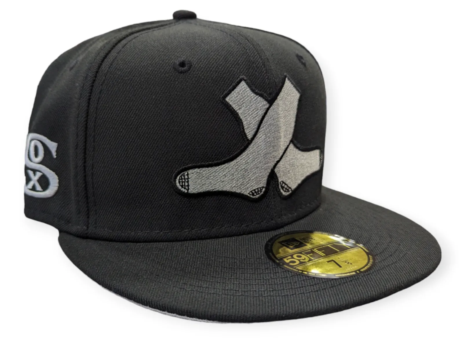 Chicago White Sox New Era 1920 Cross Socks Black 59FIFTY Fitted Hat