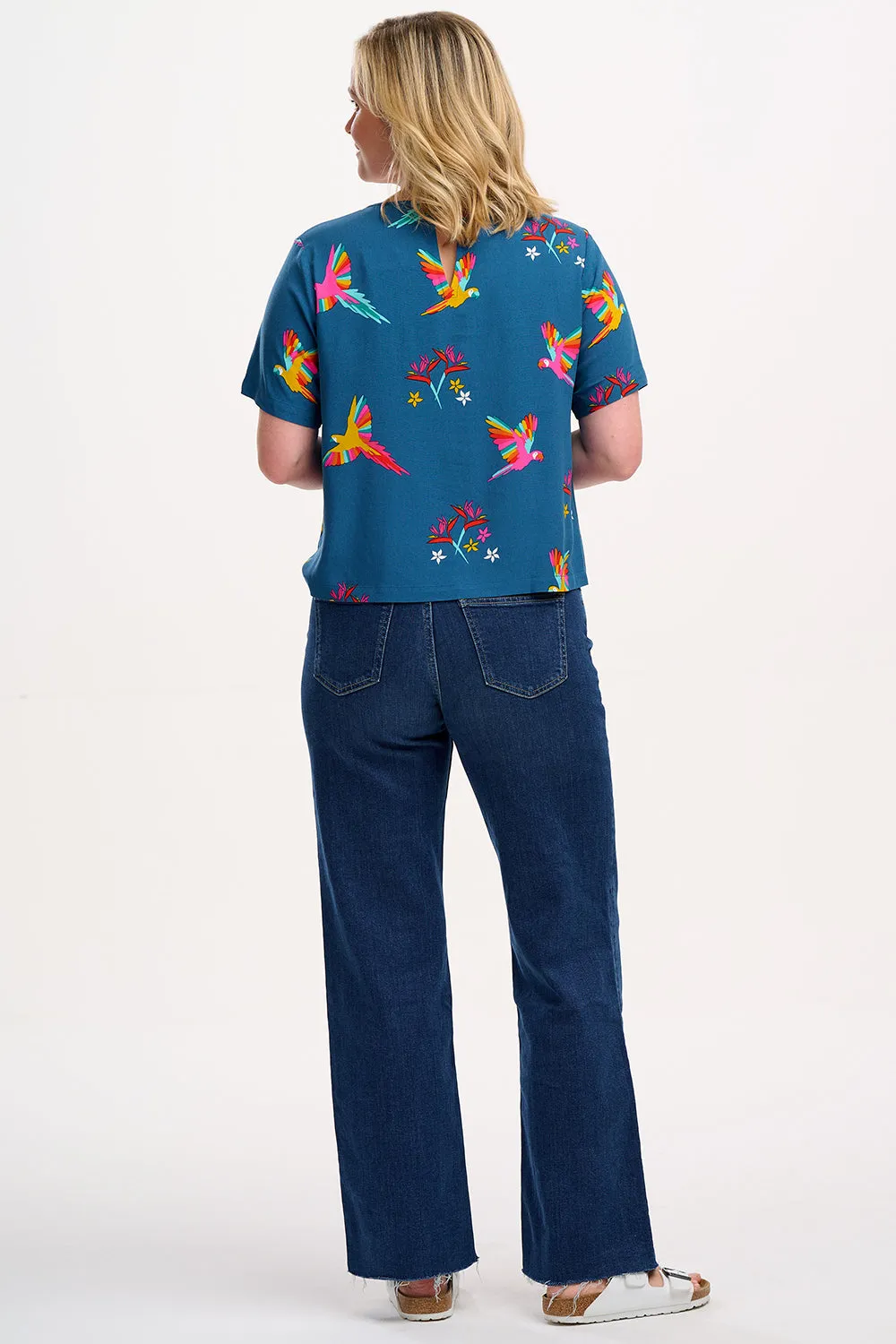 Christina Top - Teal. Rainbow Parrots