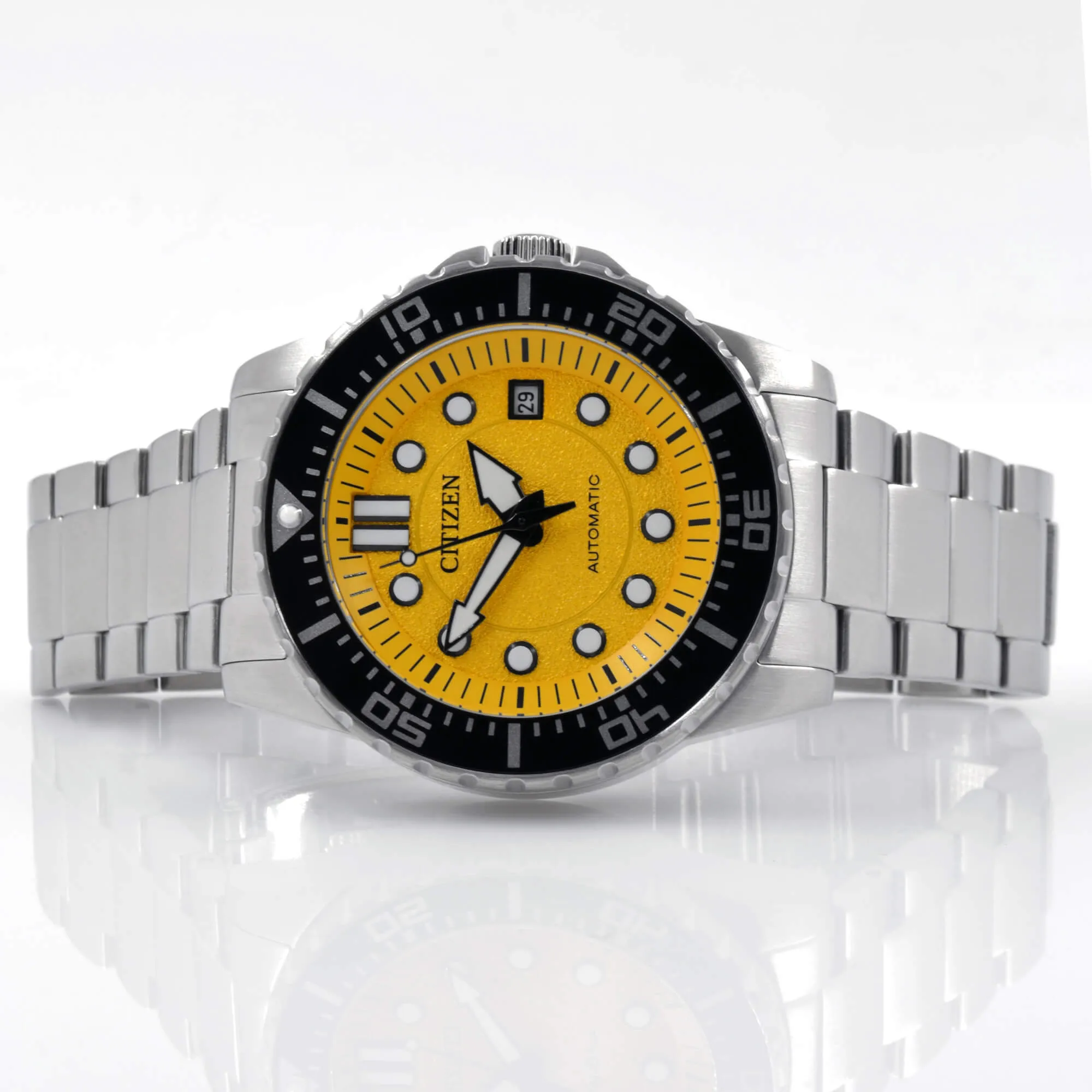 Citizen Men's Watch - Urban Mechanical Yellow Dial Silver Tone Bracelet | NJ0170-83Z