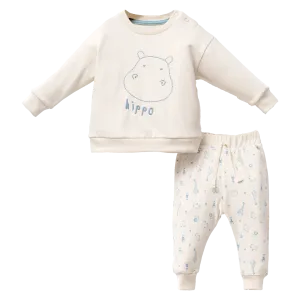 Cream Hippo Graphic Outfit