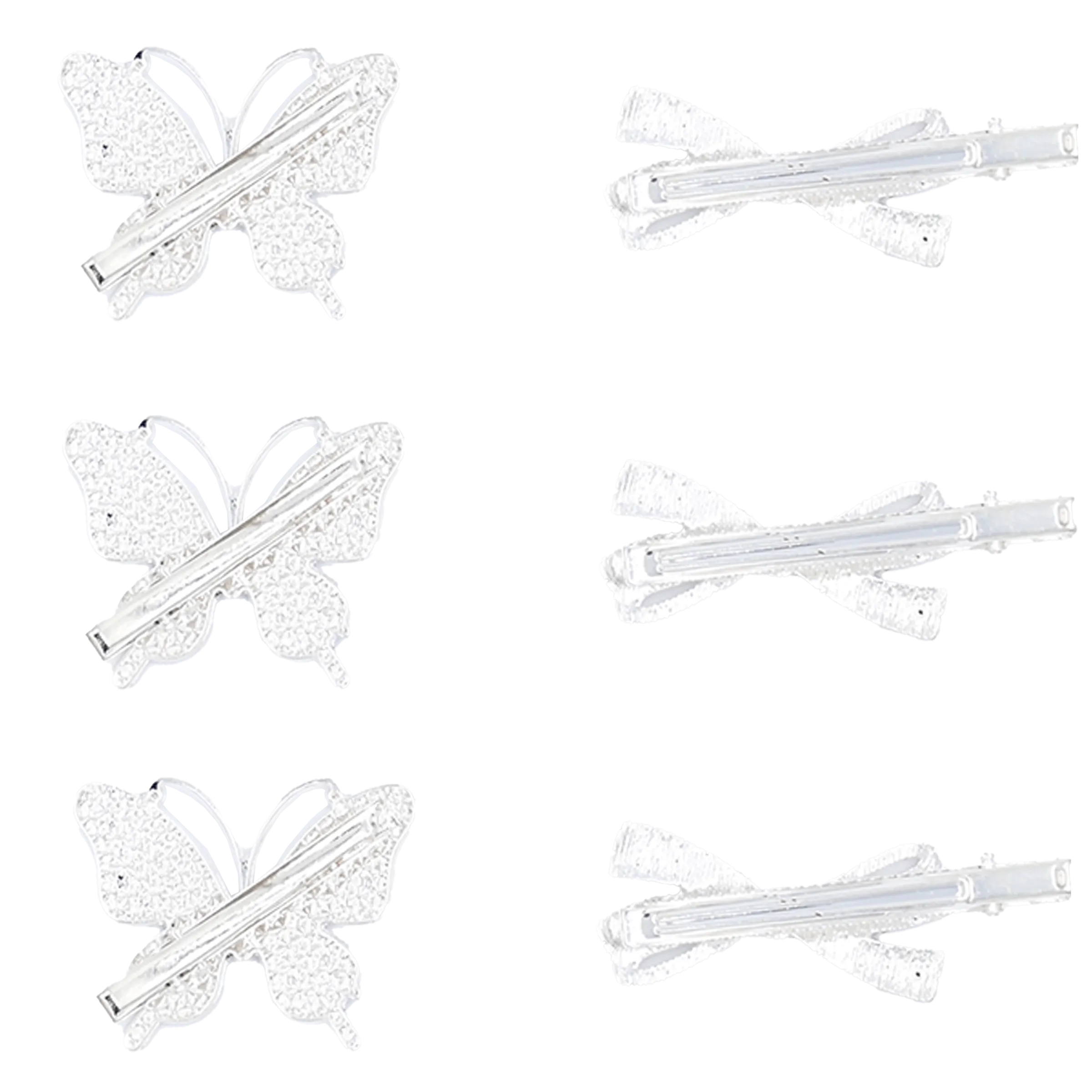 Crystal Butterfly & Bow Hair Clips