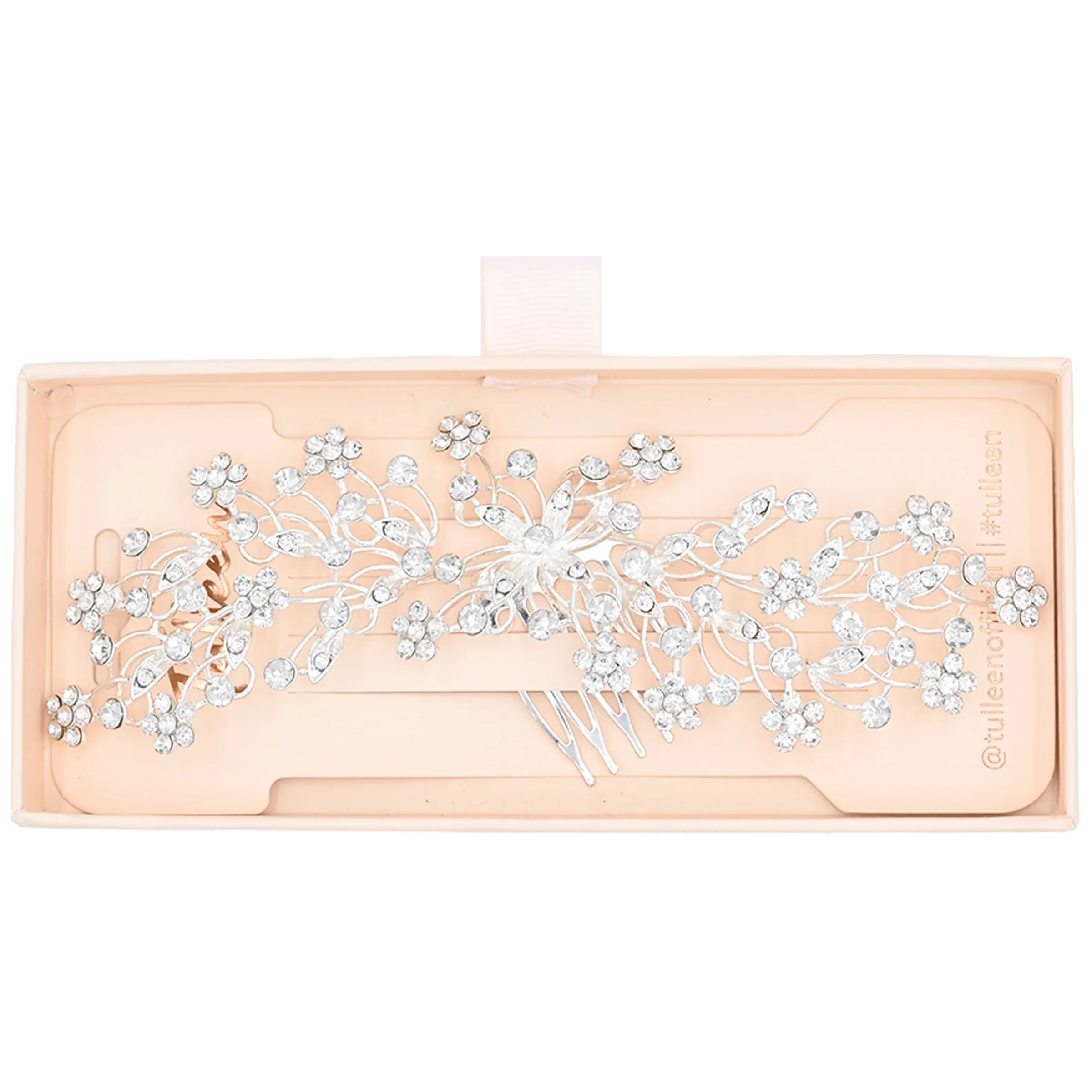Crystal Rhinestone Botanical Hair Comb