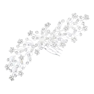 Crystal Rhinestone Botanical Hair Comb
