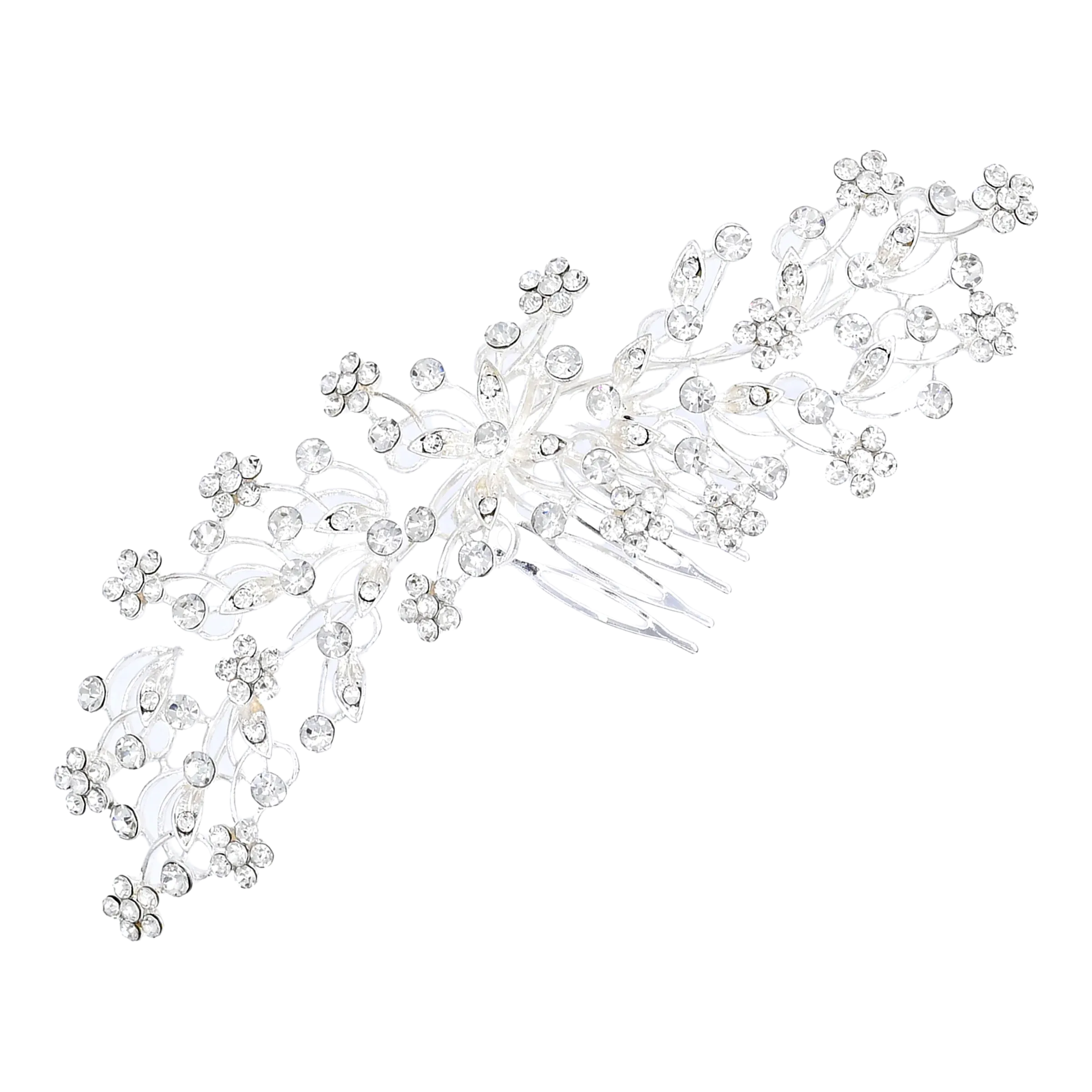 Crystal Rhinestone Botanical Hair Comb