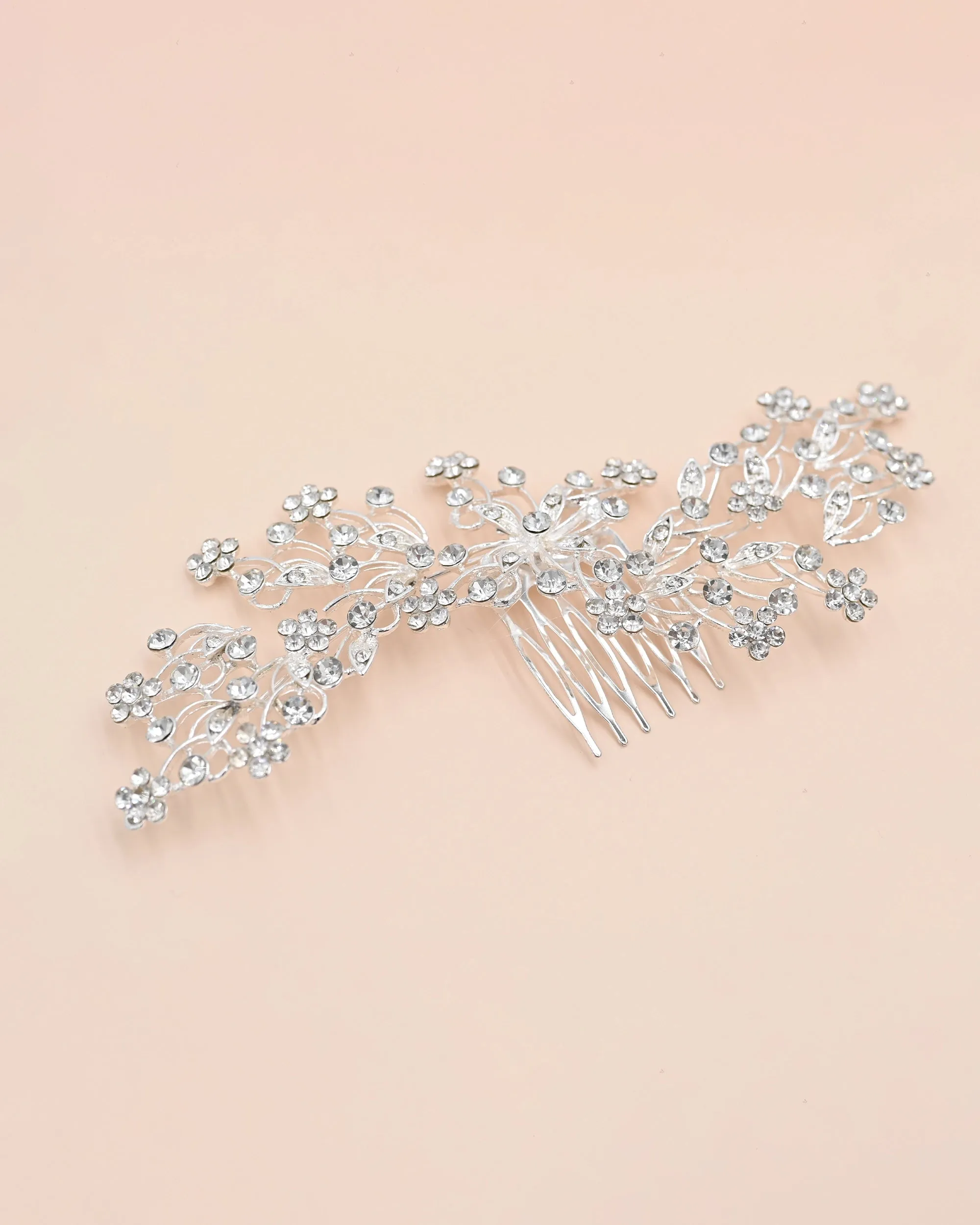 Crystal Rhinestone Botanical Hair Comb