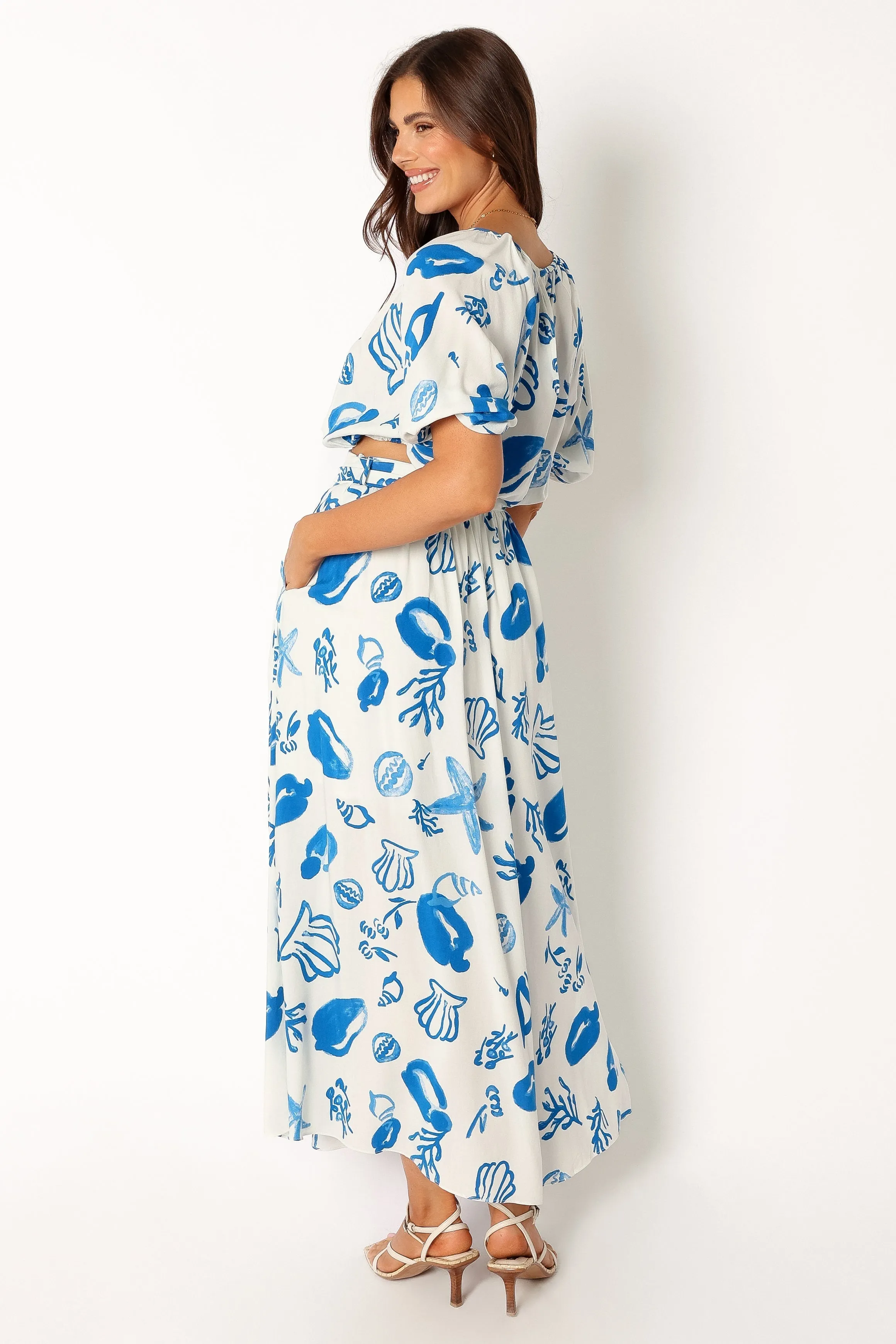 Delilah Skirt Set - White Blue