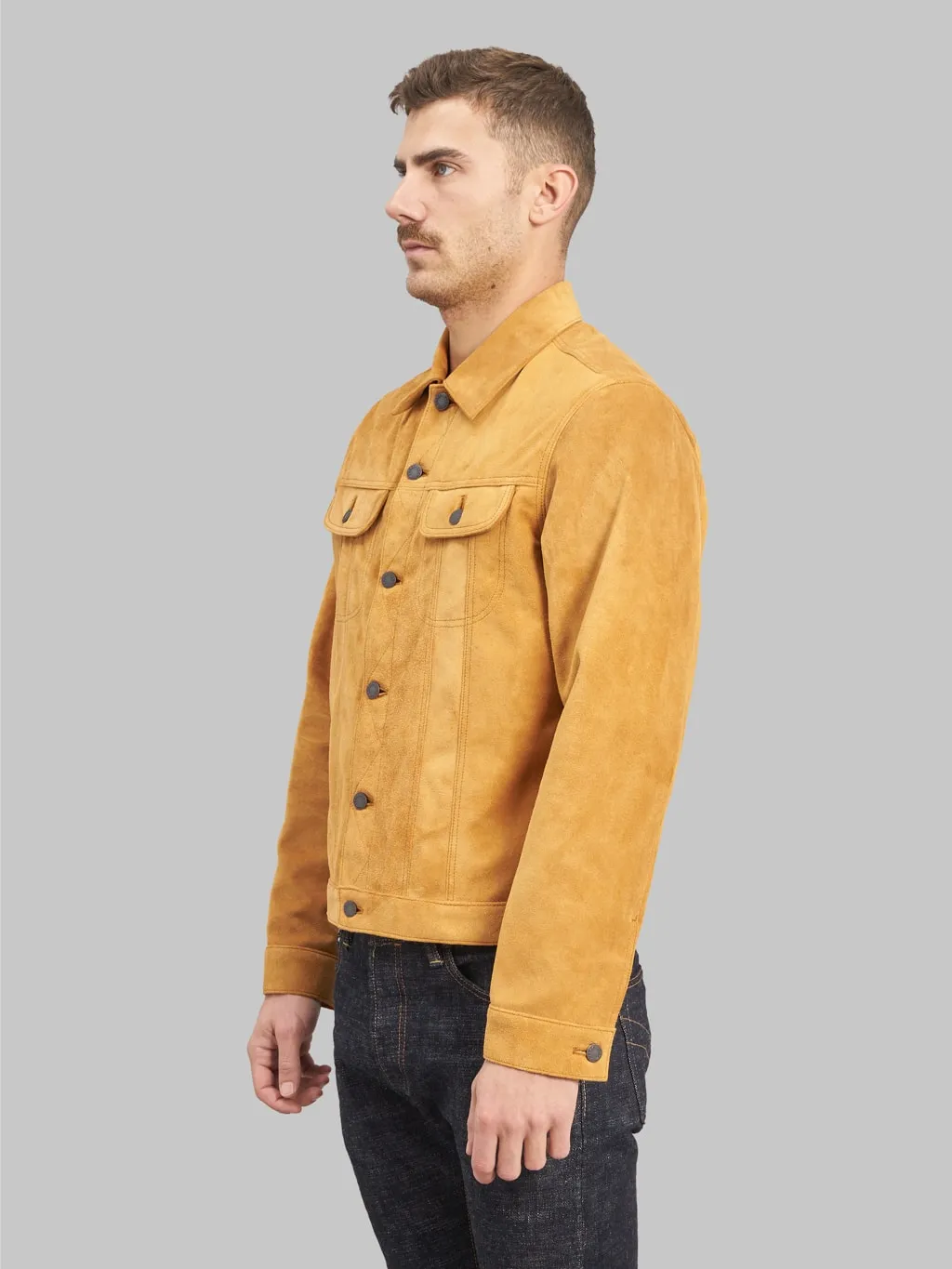 Double Helix The Boxer Beige Suede Horsehide Jacket