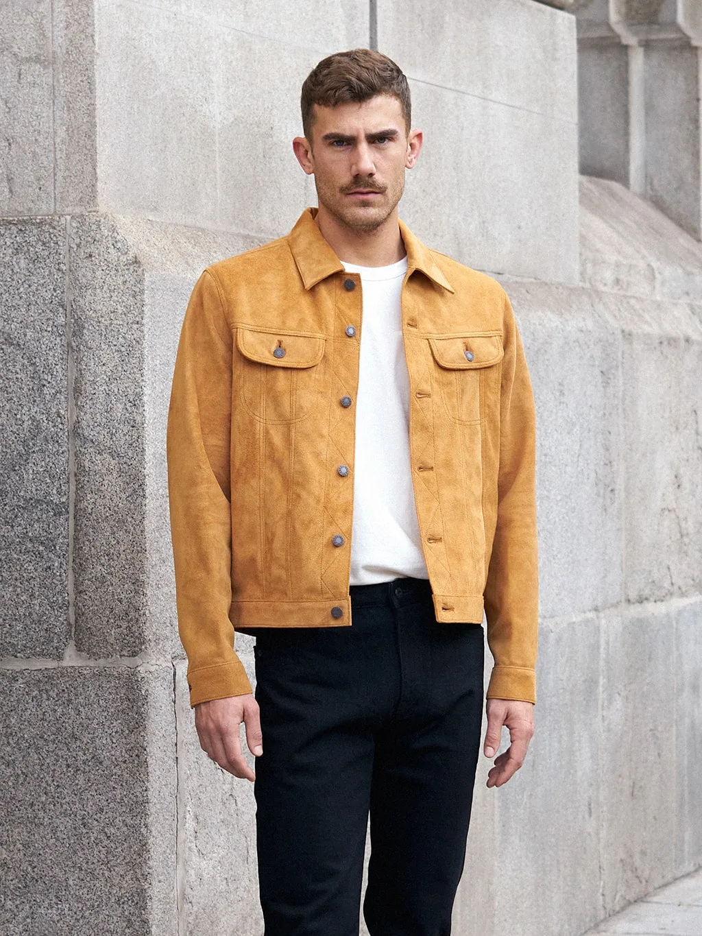 Double Helix The Boxer Beige Suede Horsehide Jacket