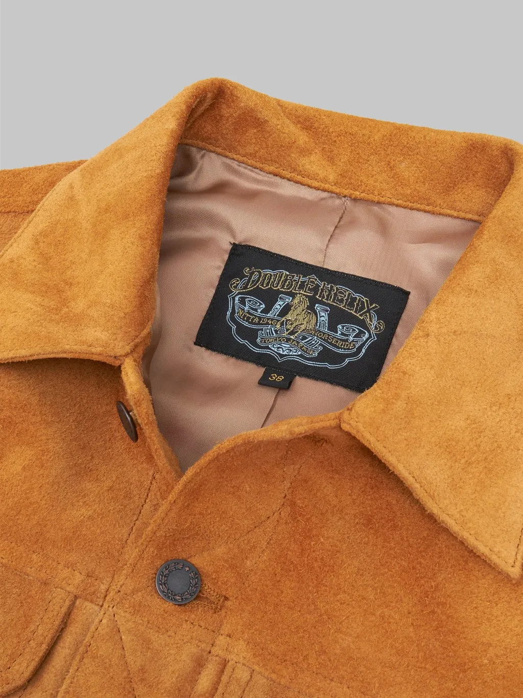 Double Helix The Boxer Beige Suede Horsehide Jacket