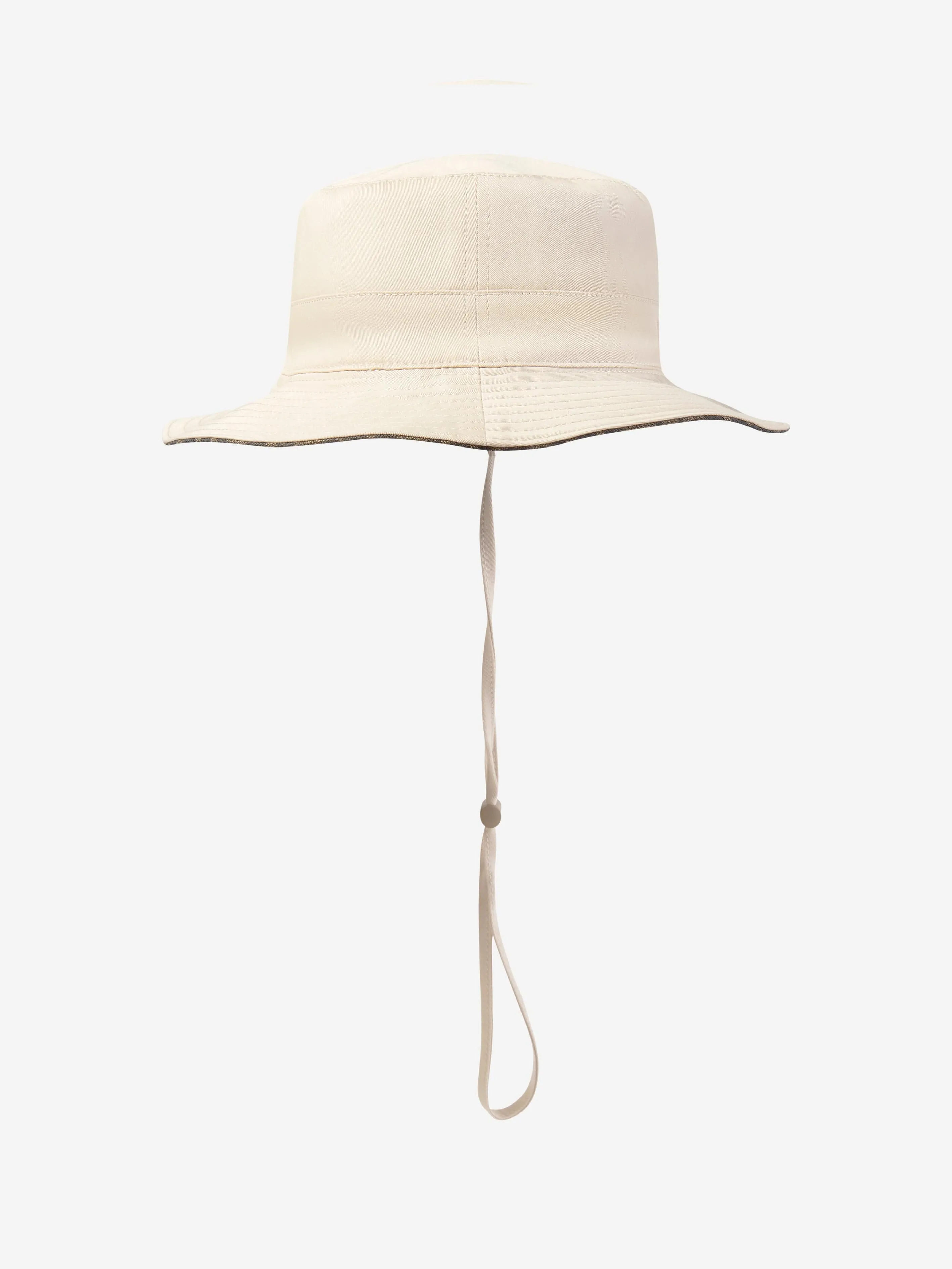 Fendi Boys Reversible Logo Bucket Hat in Beige