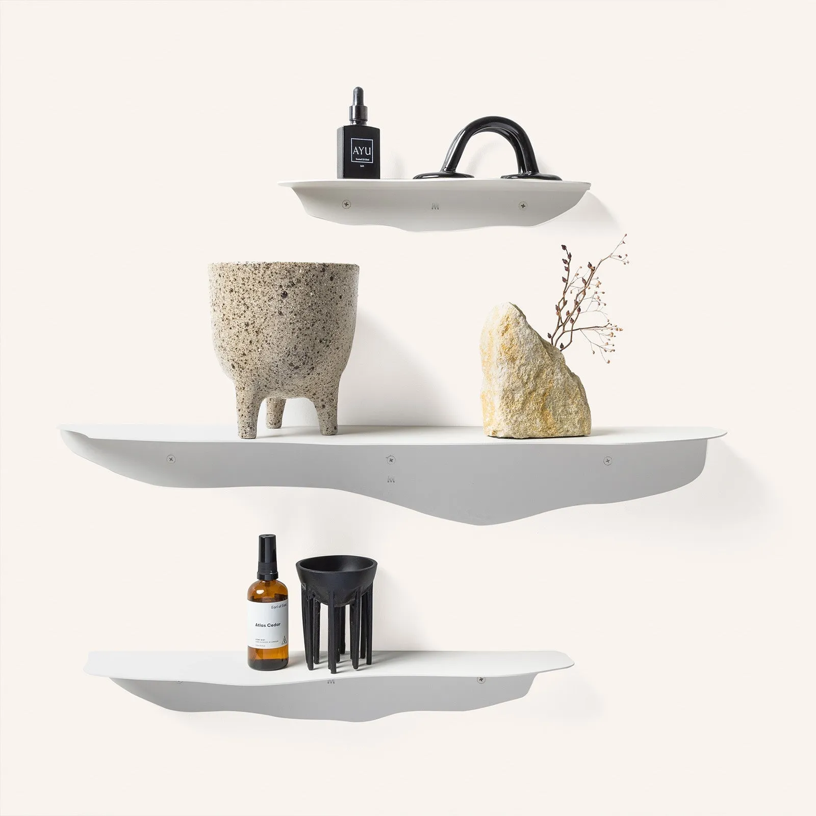 Fold Wavy Shelf 35cm - White