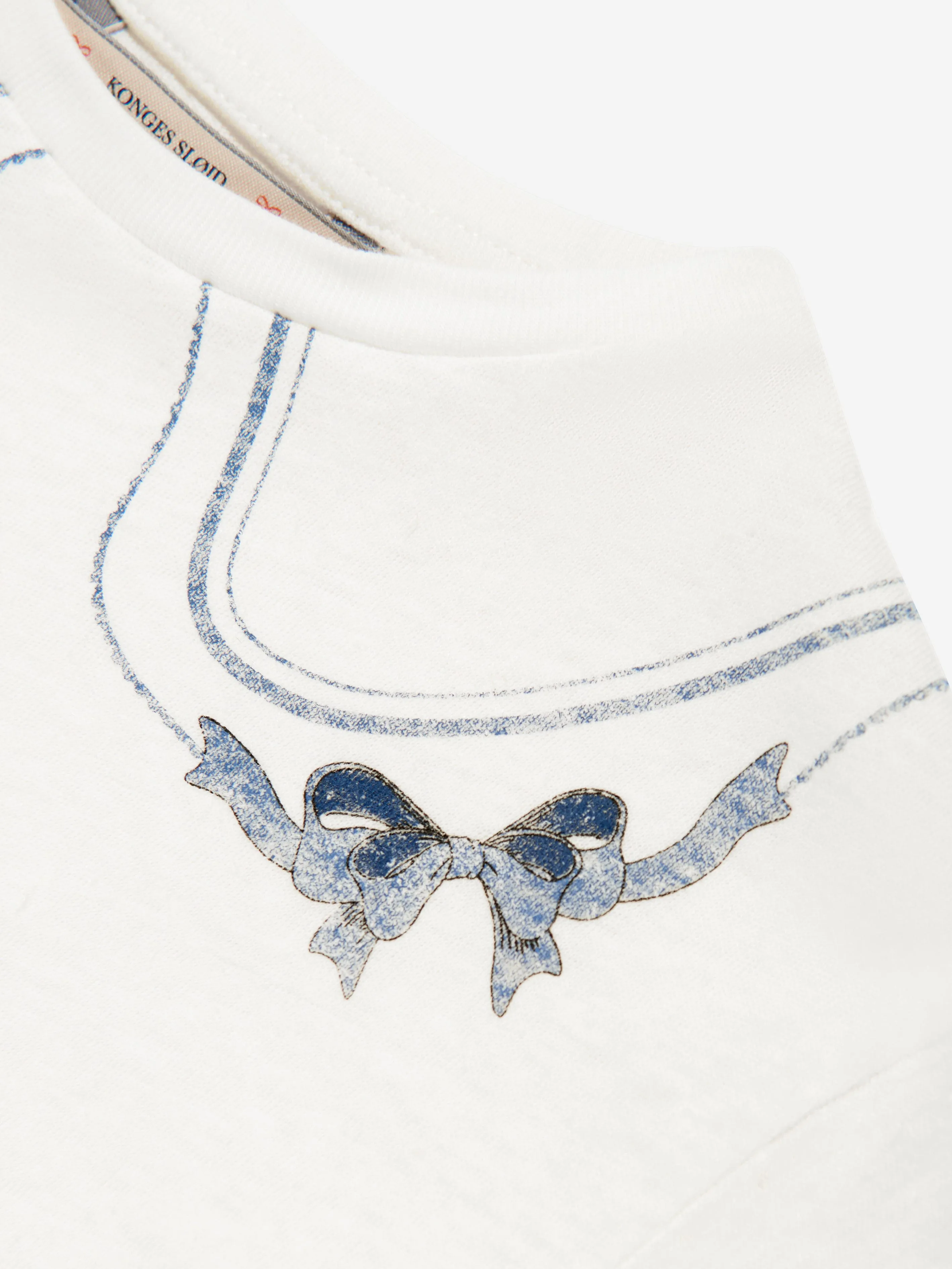Girls Era Bow Collar T-Shirt in Ivory