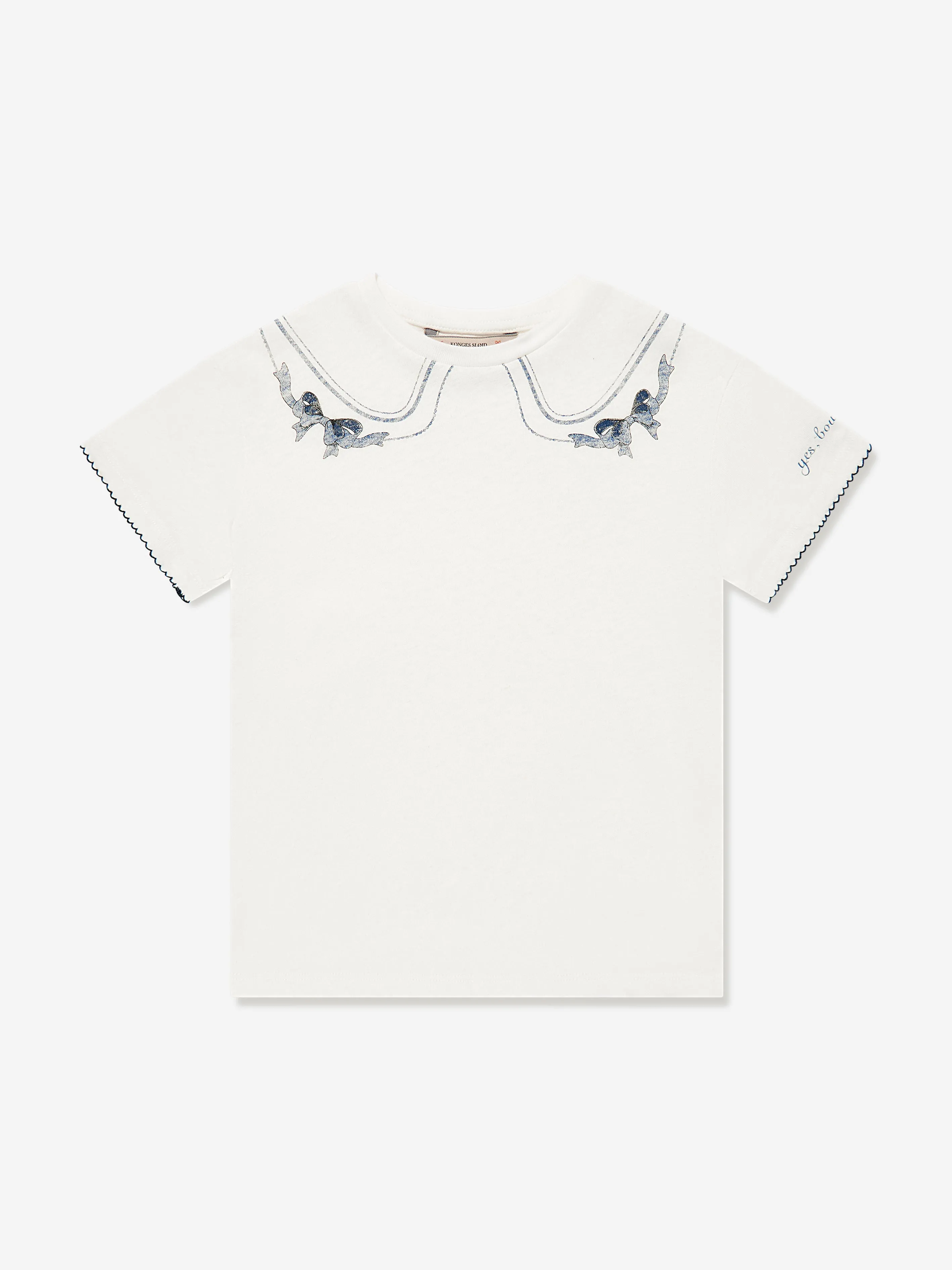 Girls Era Bow Collar T-Shirt in Ivory