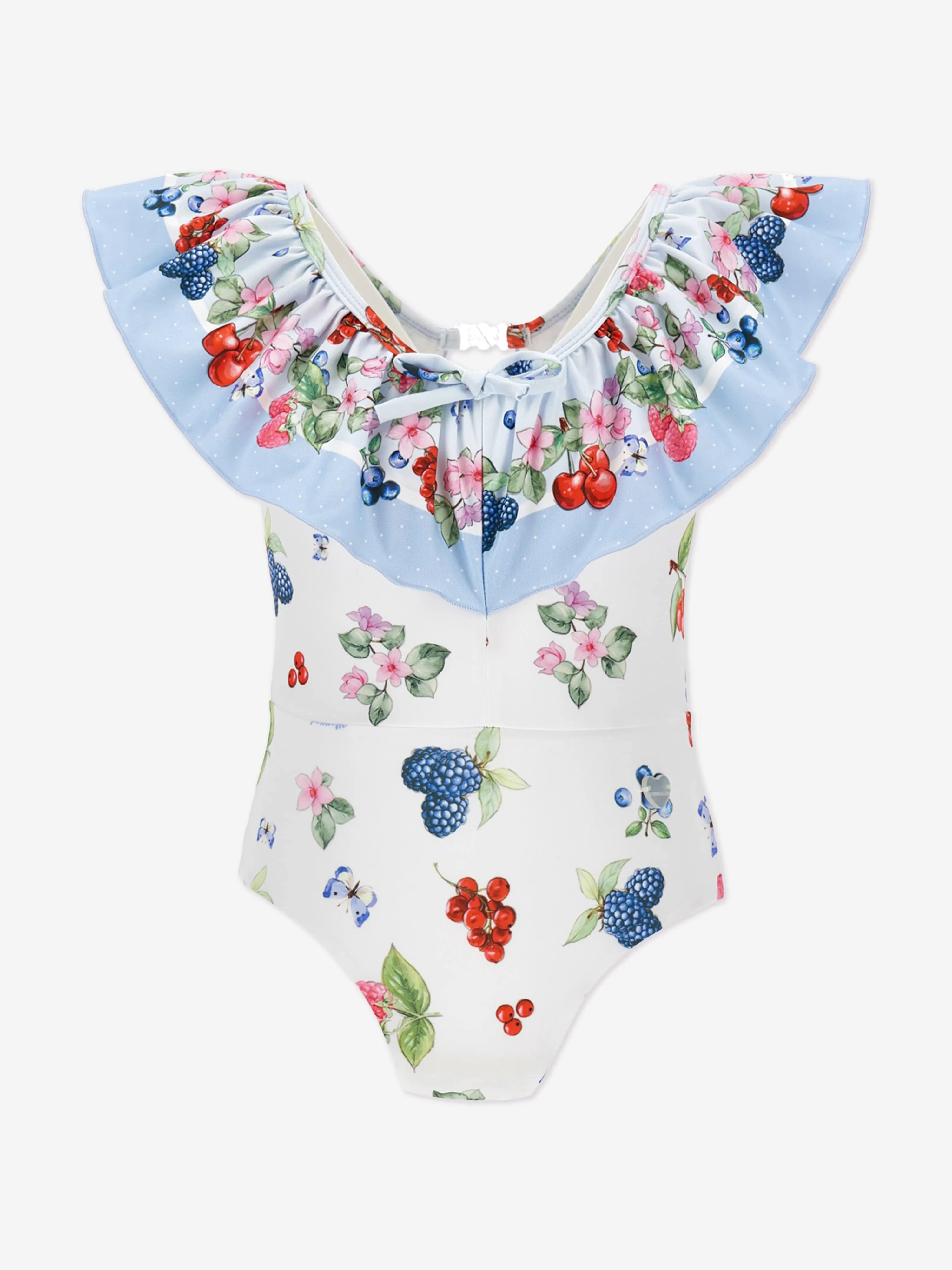 Girls Fruit and Flower Swimsuit in Blue