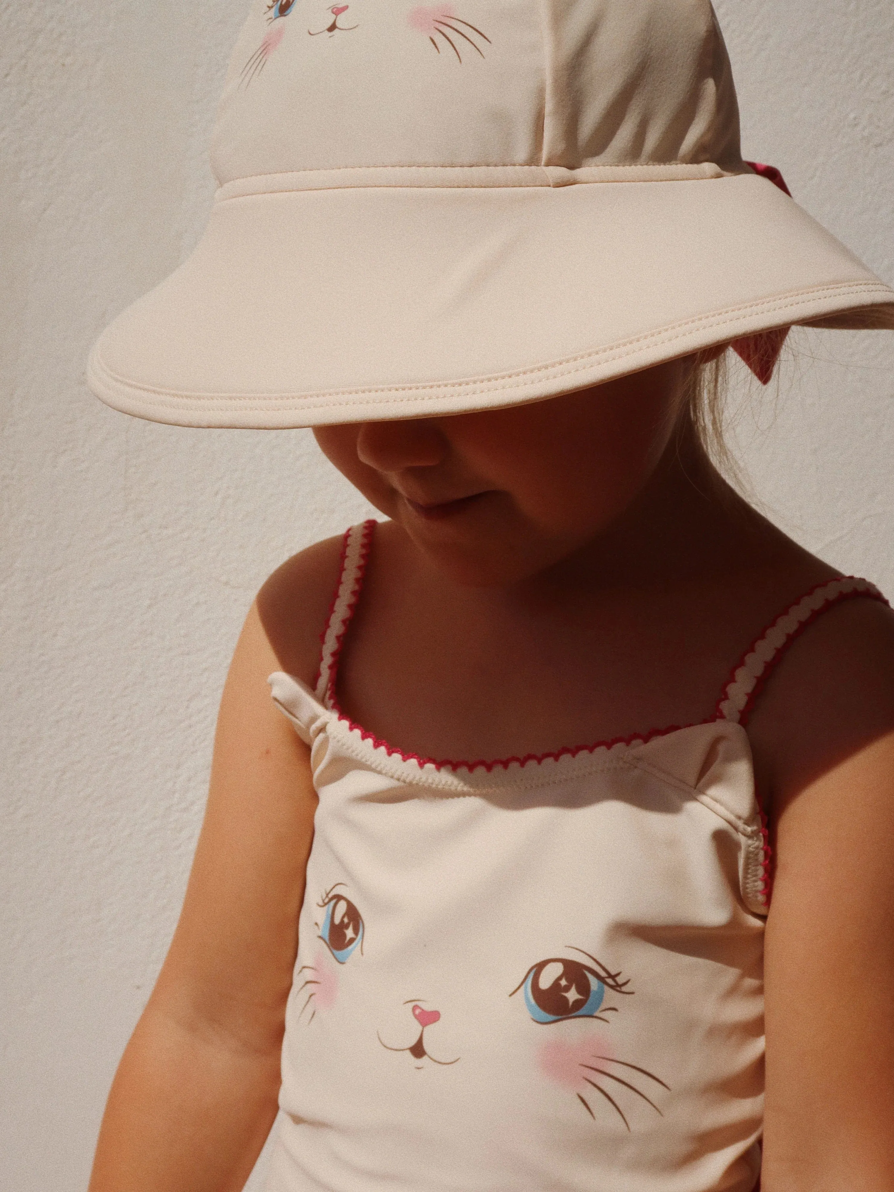 Girls Kitty Cat Sun Hat in Pink