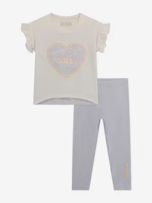Girls Legging Set in White