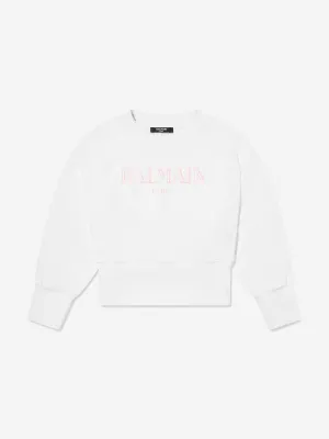 Girls Logo Sweatshirt in White