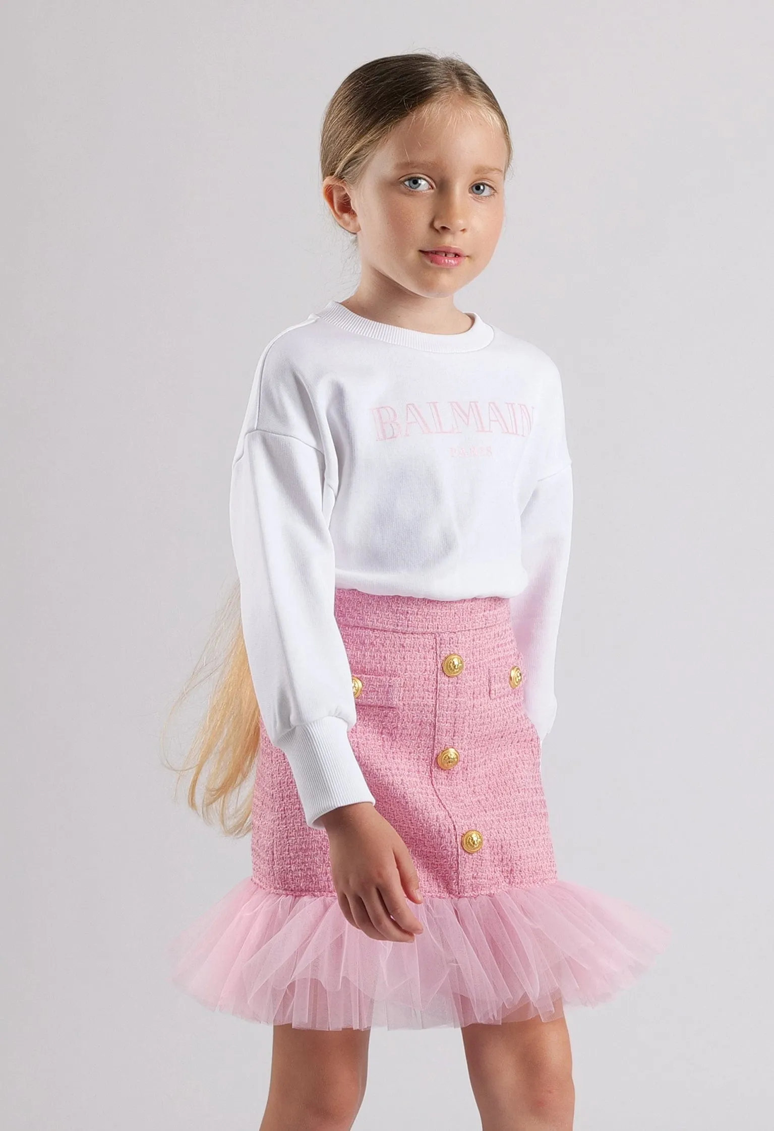 Girls Logo Sweatshirt in White