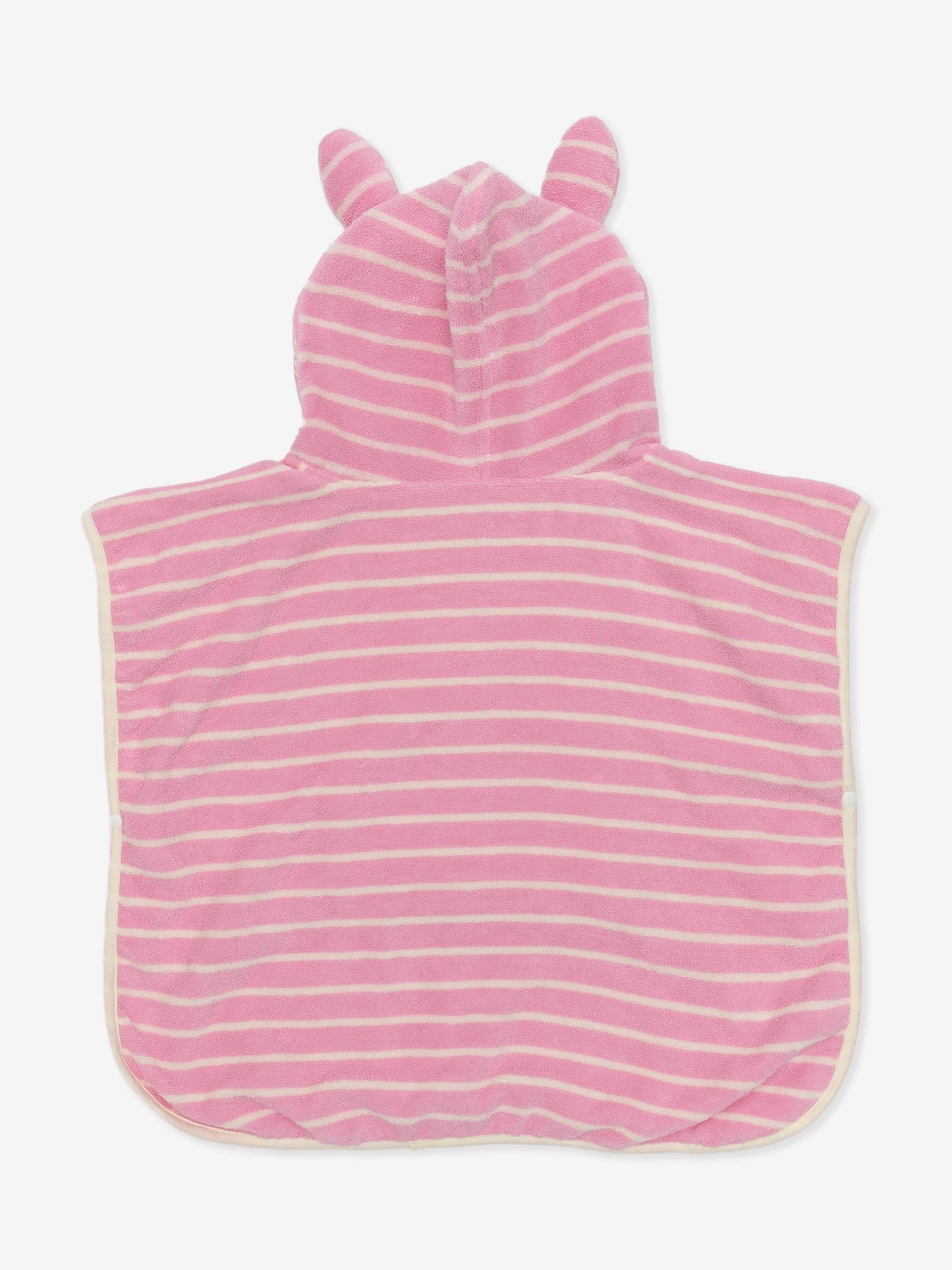 Girls Striped Character Hooded Towel Cotton Candy in Pink (86cm)